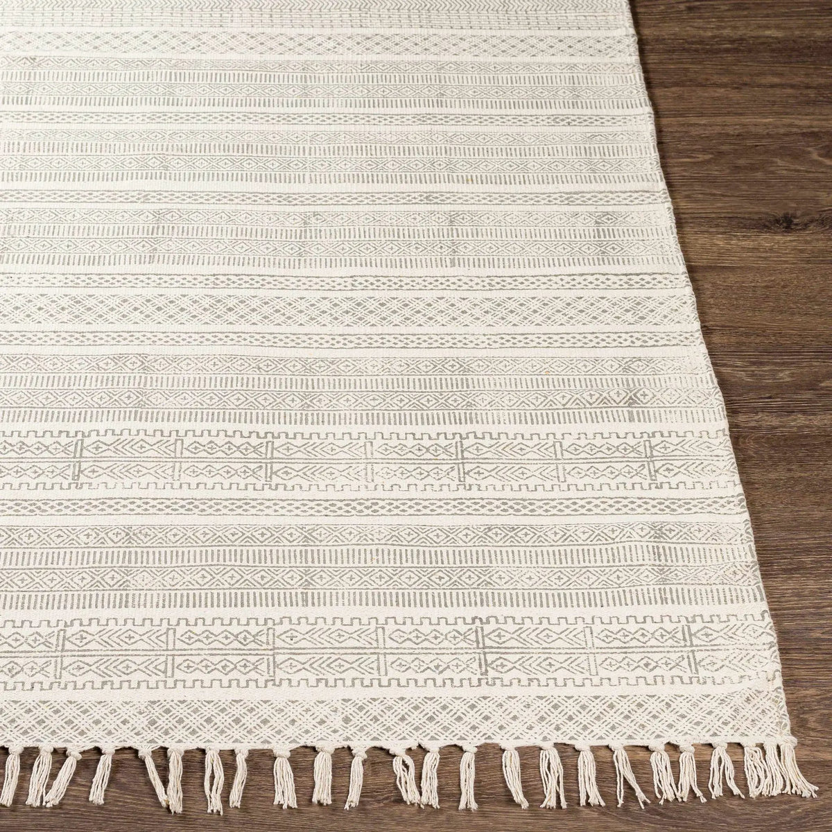 Durbin Off-White Cotton Flatweave Carpet - Clearance, photo 4 of 10