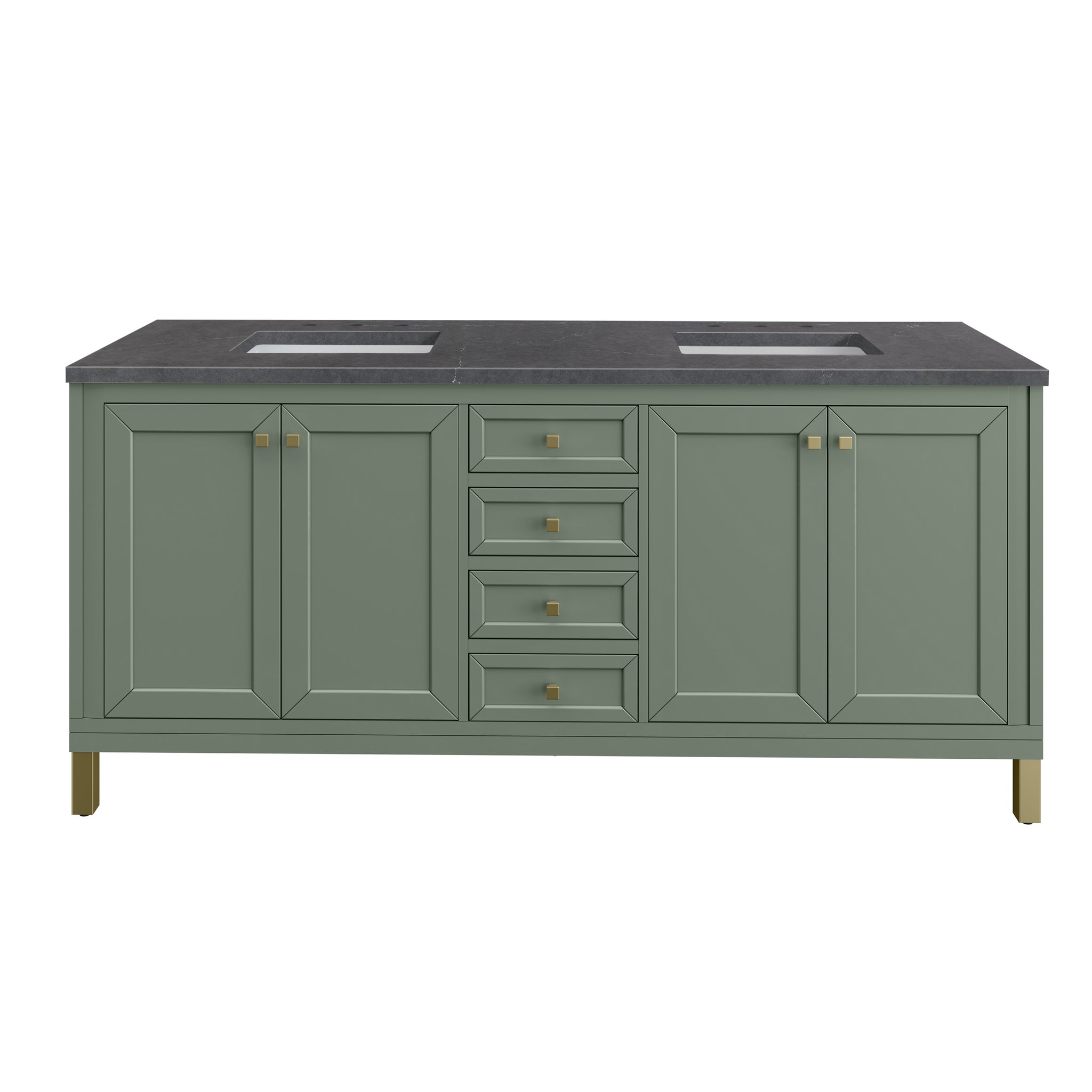 James Martin Chicago 72" Double Bathroom Vanity, Smokey Celadon, view 36