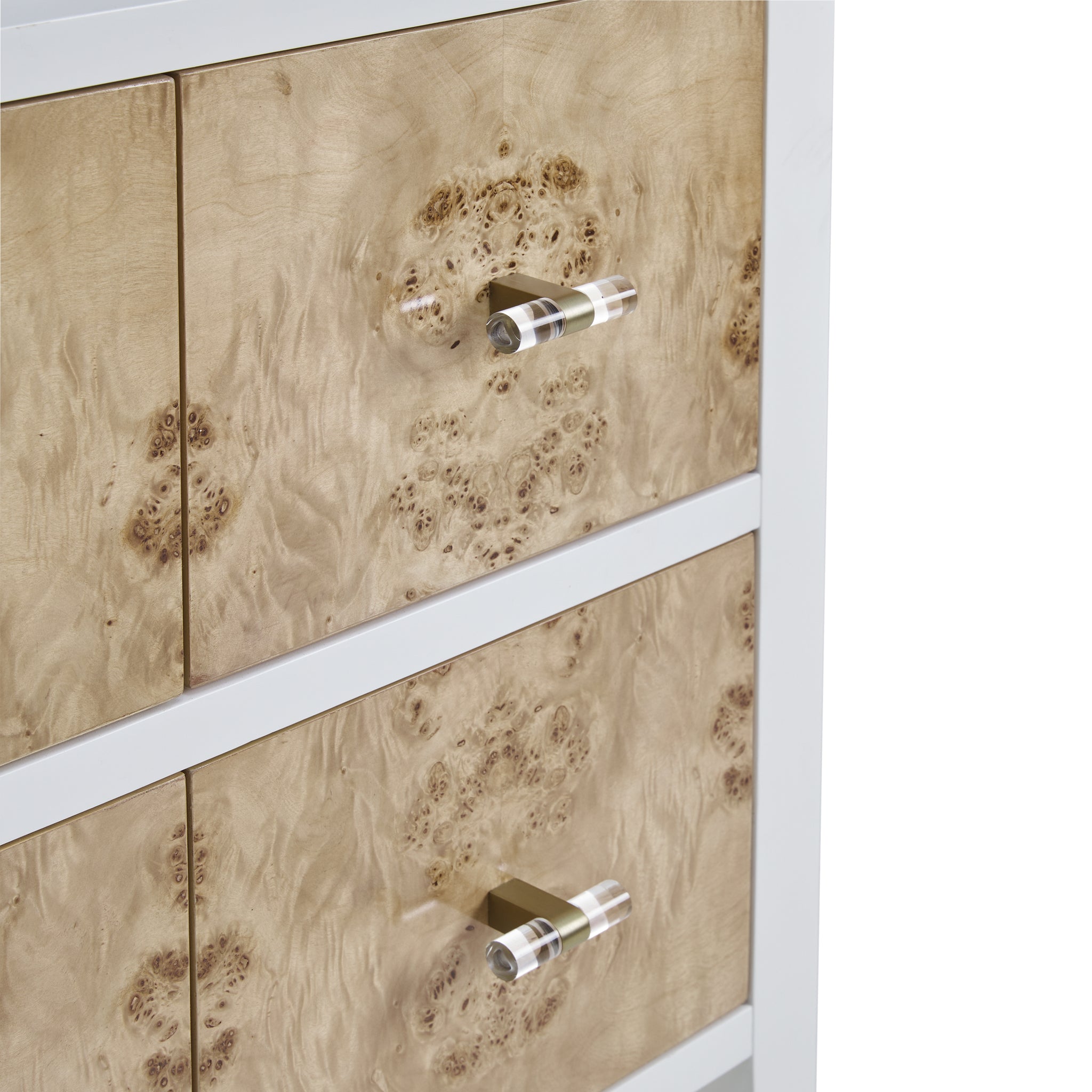 James Martin Olena 48" Single Bathroom Vanity, Polished White and Light Mappa Burl, view 12