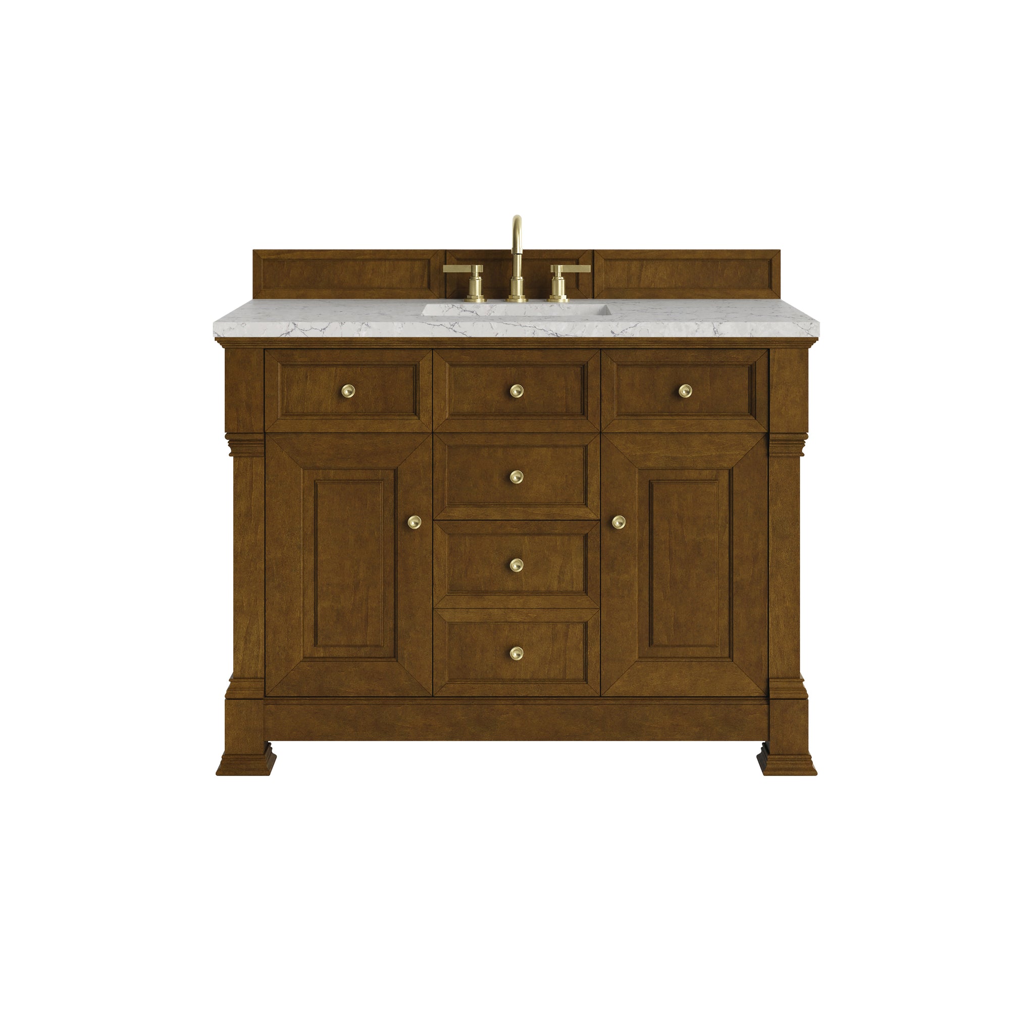 James Martin Brookfield 48" Single Bathroom Vanity, Honey Oak with Eternal Jasmine Pearl countertop
