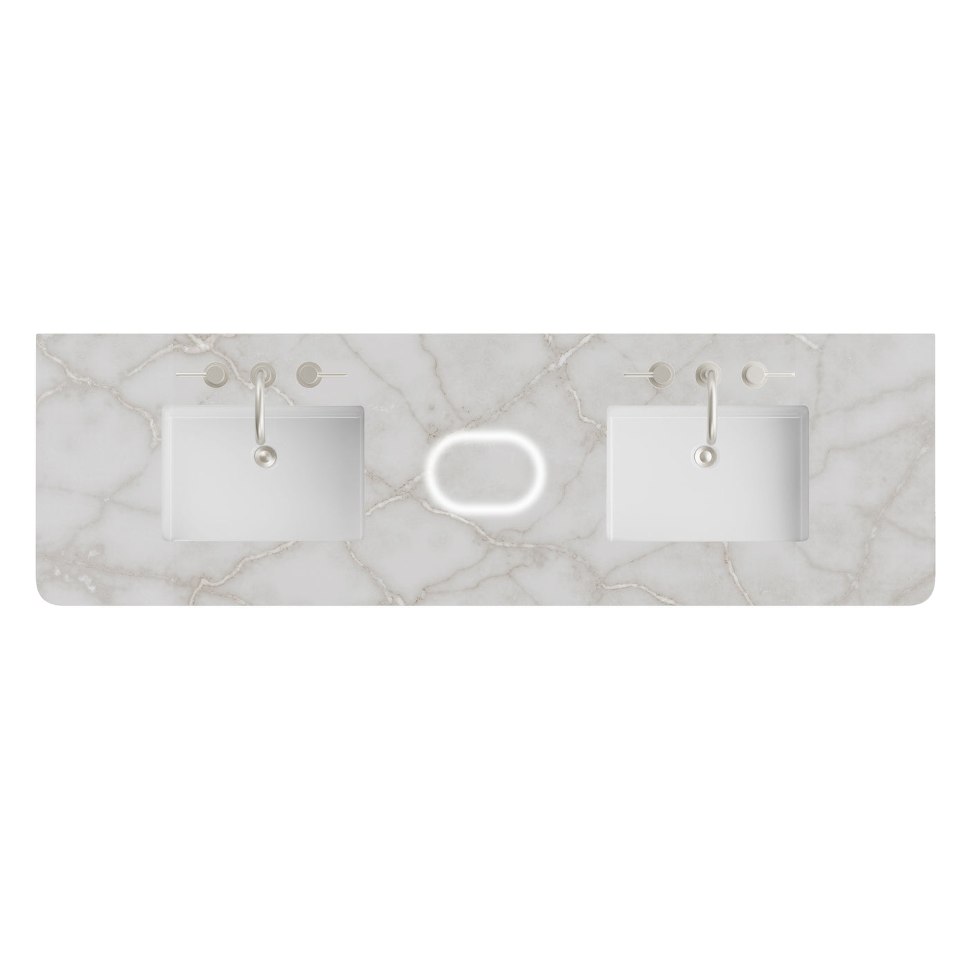 James Martin 72" Single Vanity Top with Victorian Silver (FreePower) countertop