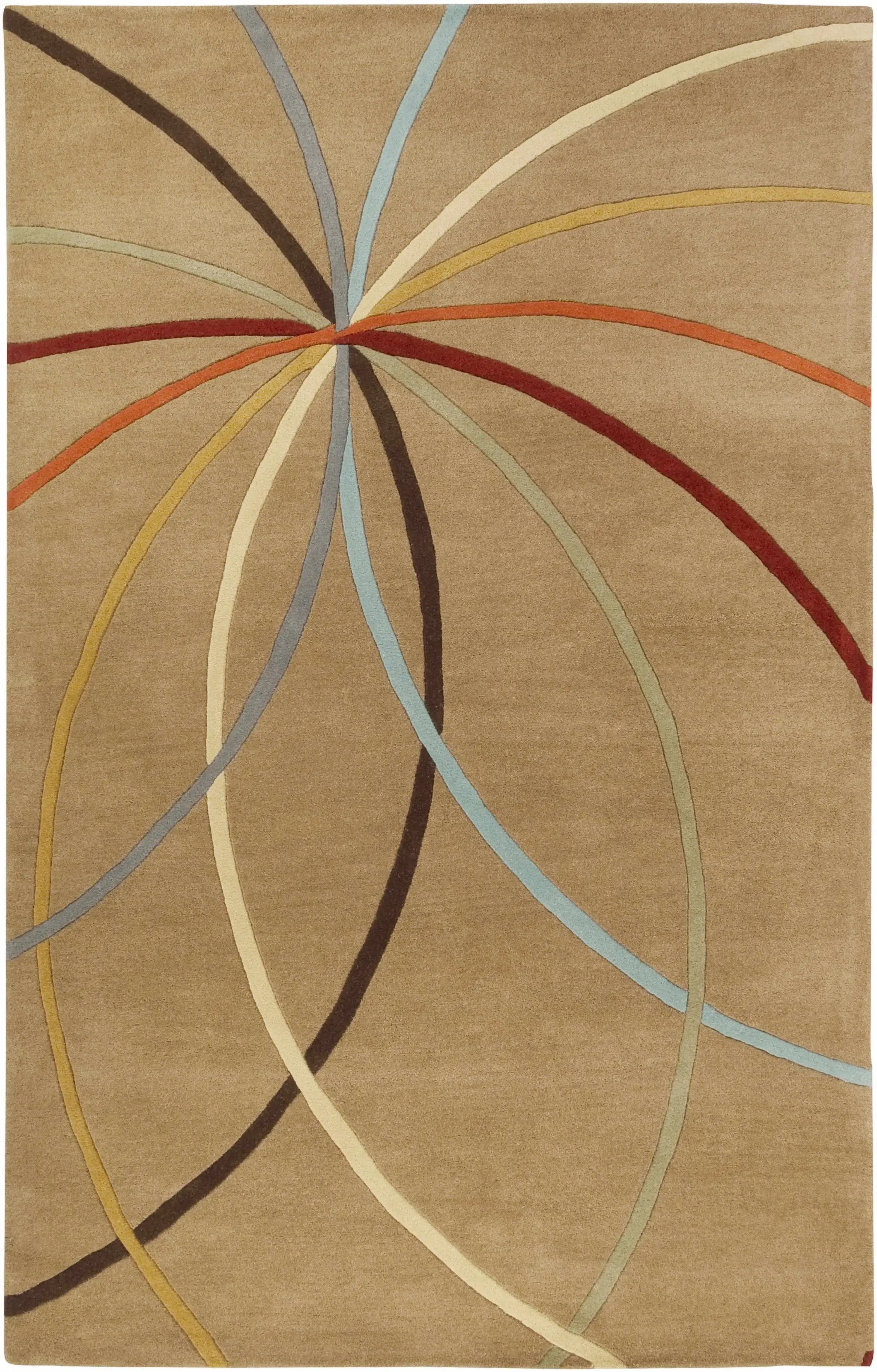 Davison Brown Geometric Modern Wool Rug by Boutique Rugs