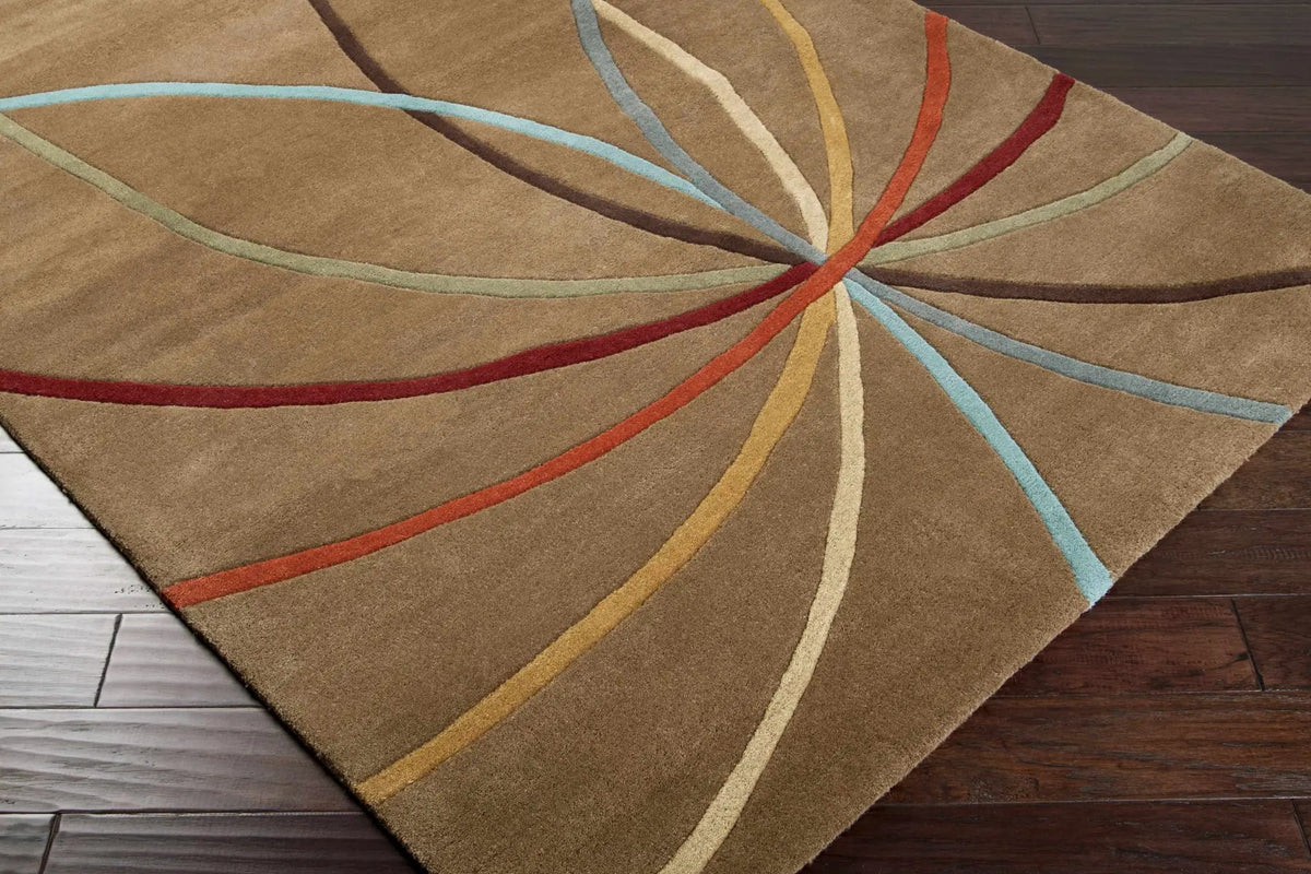 Davison Brown Geometric Modern Wool Rug, photo 10 of 15
