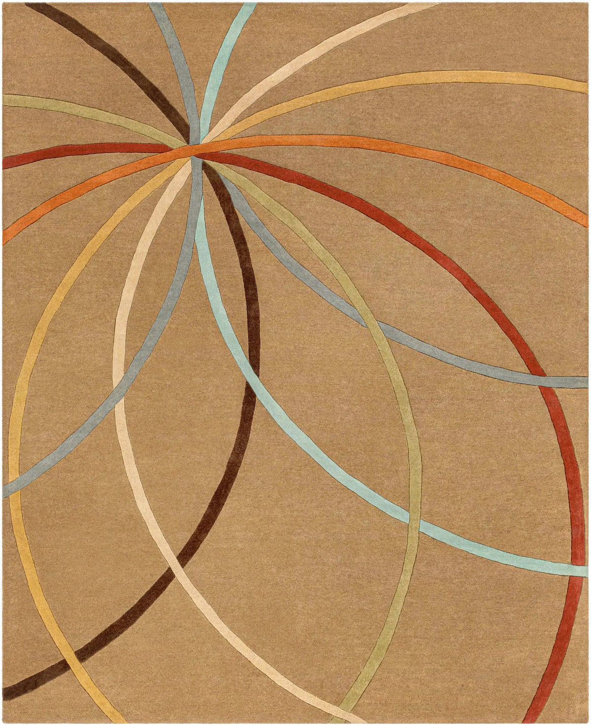 Davison Brown Geometric Modern Wool Rug, photo 15 of 15