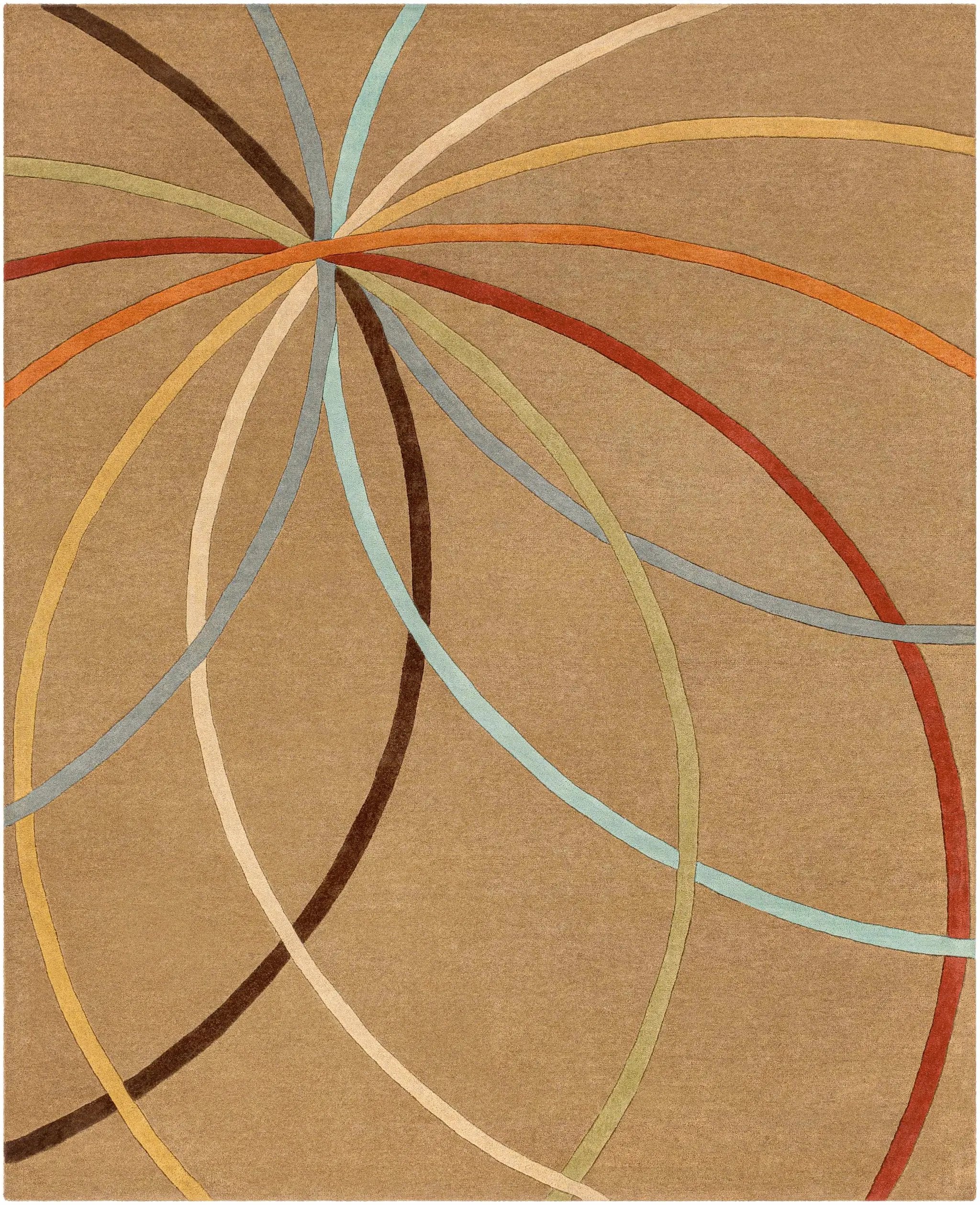 Davison Brown Geometric Modern Wool Rug by Boutique Rugs