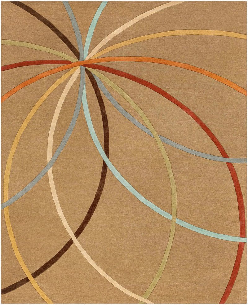 Davison Brown Geometric Modern Wool Rug by Boutique Rugs