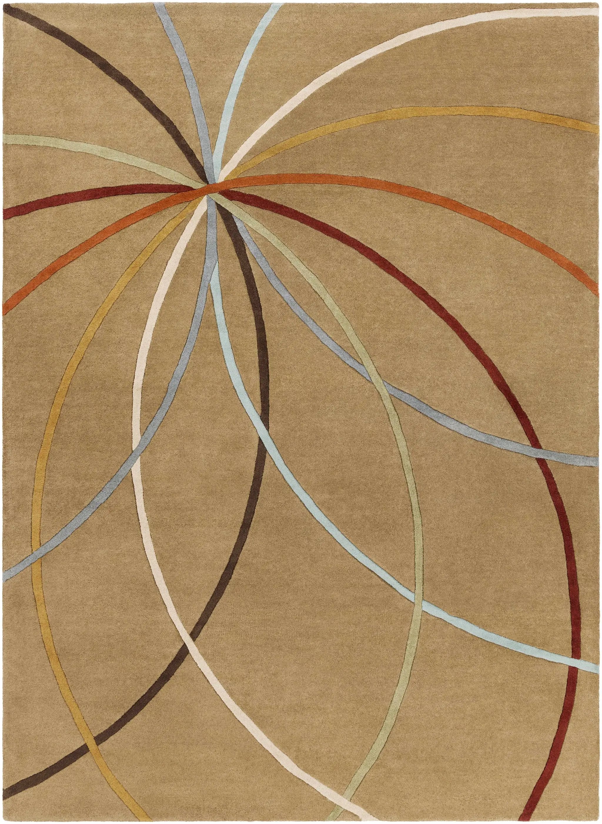 Davison Brown Geometric Modern Wool Rug by Boutique Rugs