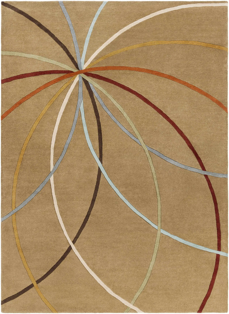 Davison Brown Geometric Modern Wool Rug by Boutique Rugs