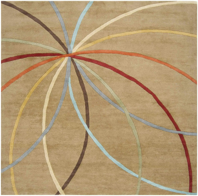 Davison Brown Geometric Modern Wool Rug by Boutique Rugs