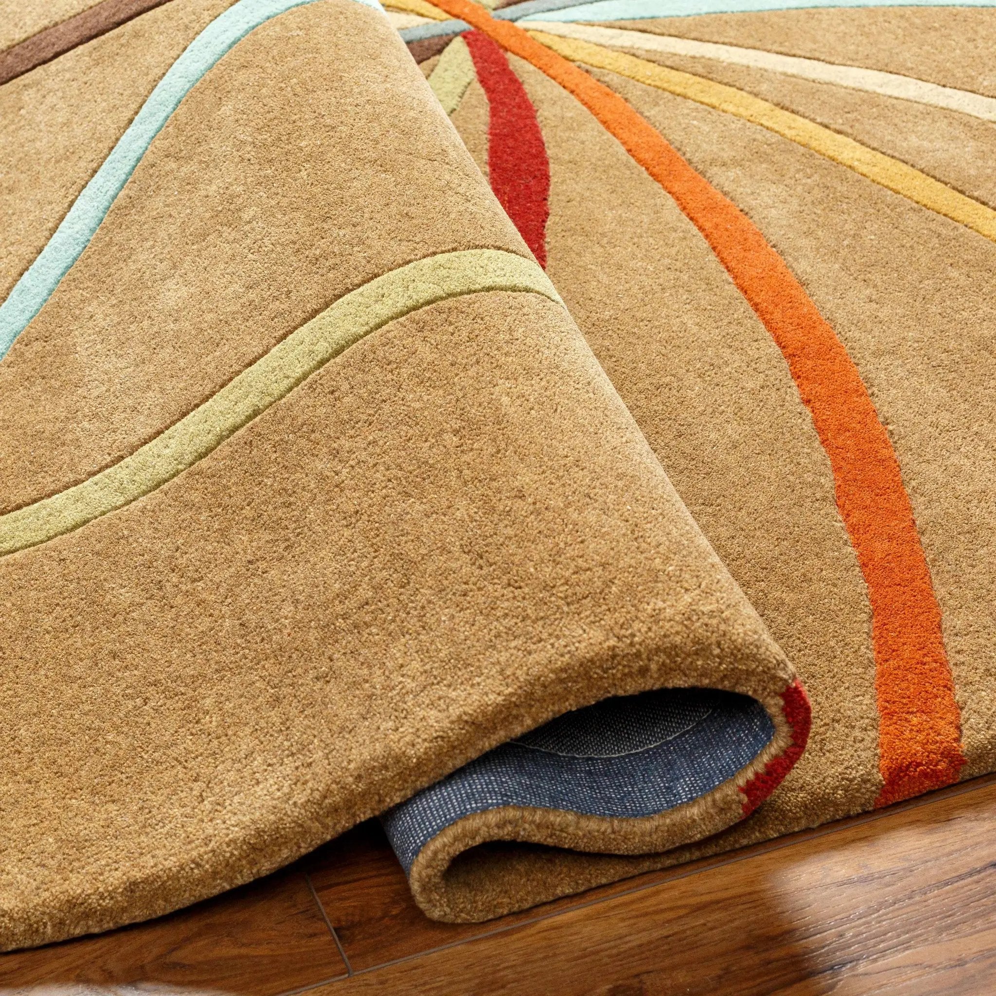 Davison Brown Geometric Modern Wool Rug by Boutique Rugs
