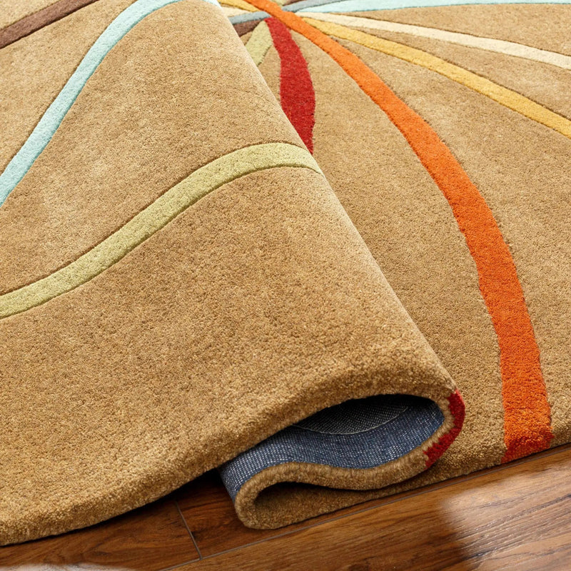 Davison Brown Geometric Modern Wool Rug by Boutique Rugs