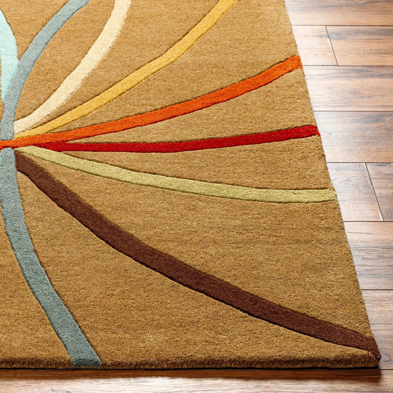 Davison Brown Geometric Modern Wool Rug by Boutique Rugs