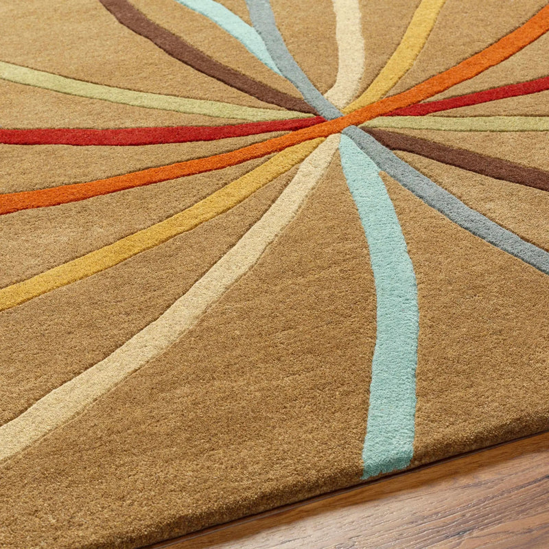 Davison Brown Geometric Modern Wool Rug by Boutique Rugs