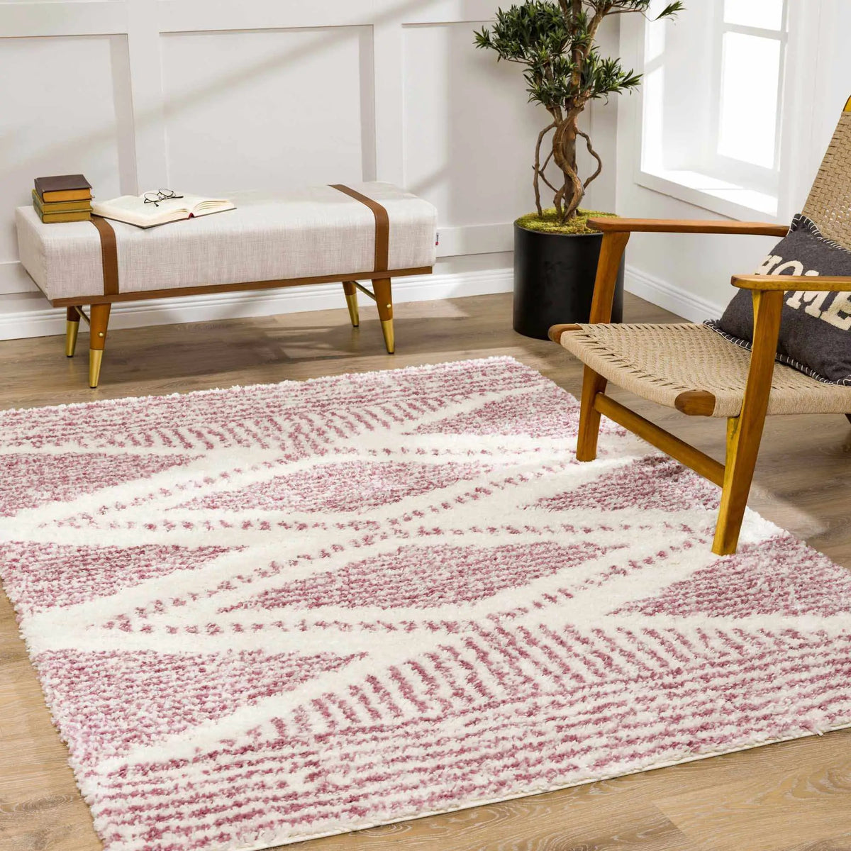 Trunding Plush in Pink Area Rug - Clearance, installed in a room 3