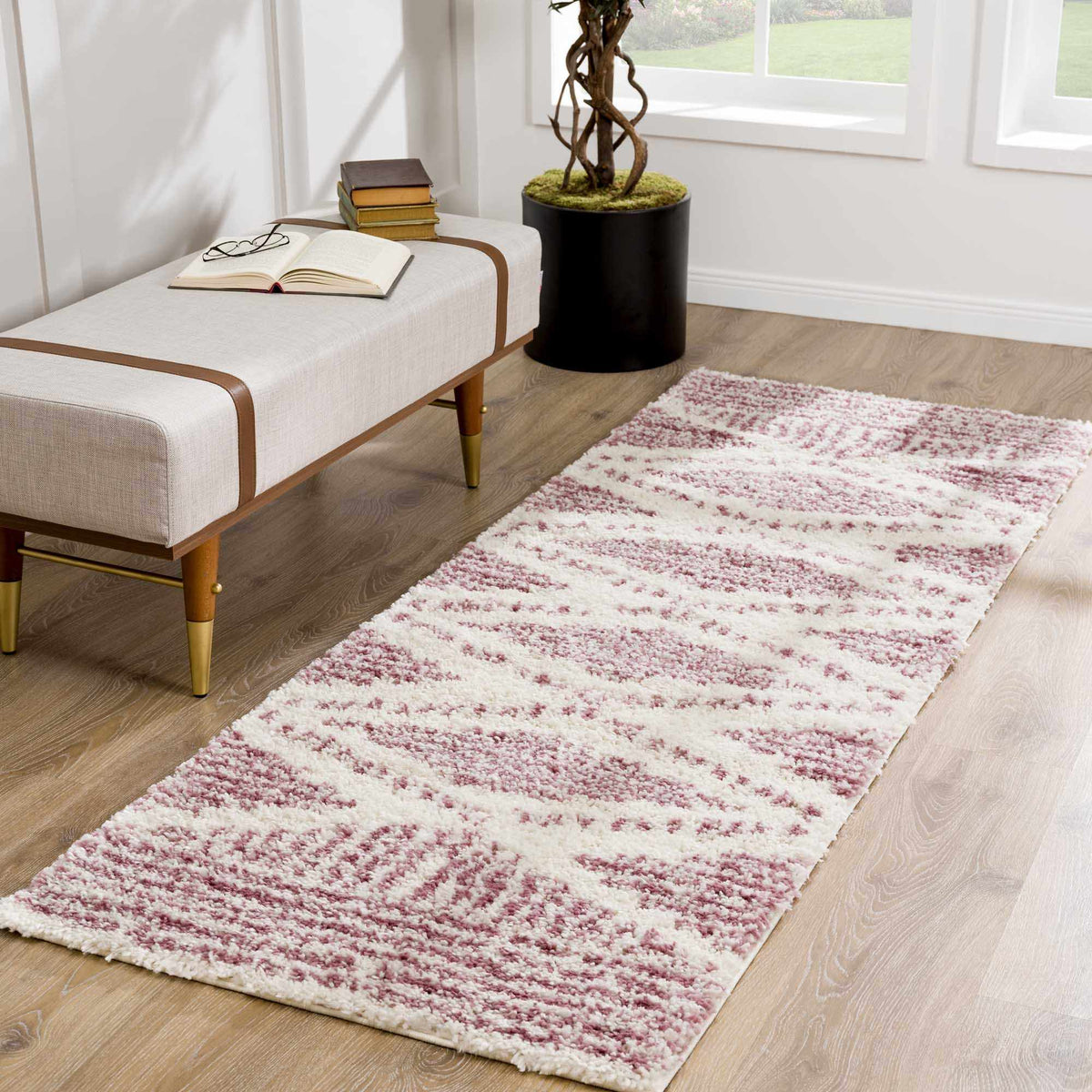 Trunding Plush in Pink Area Rug - Clearance, installed in a room 2