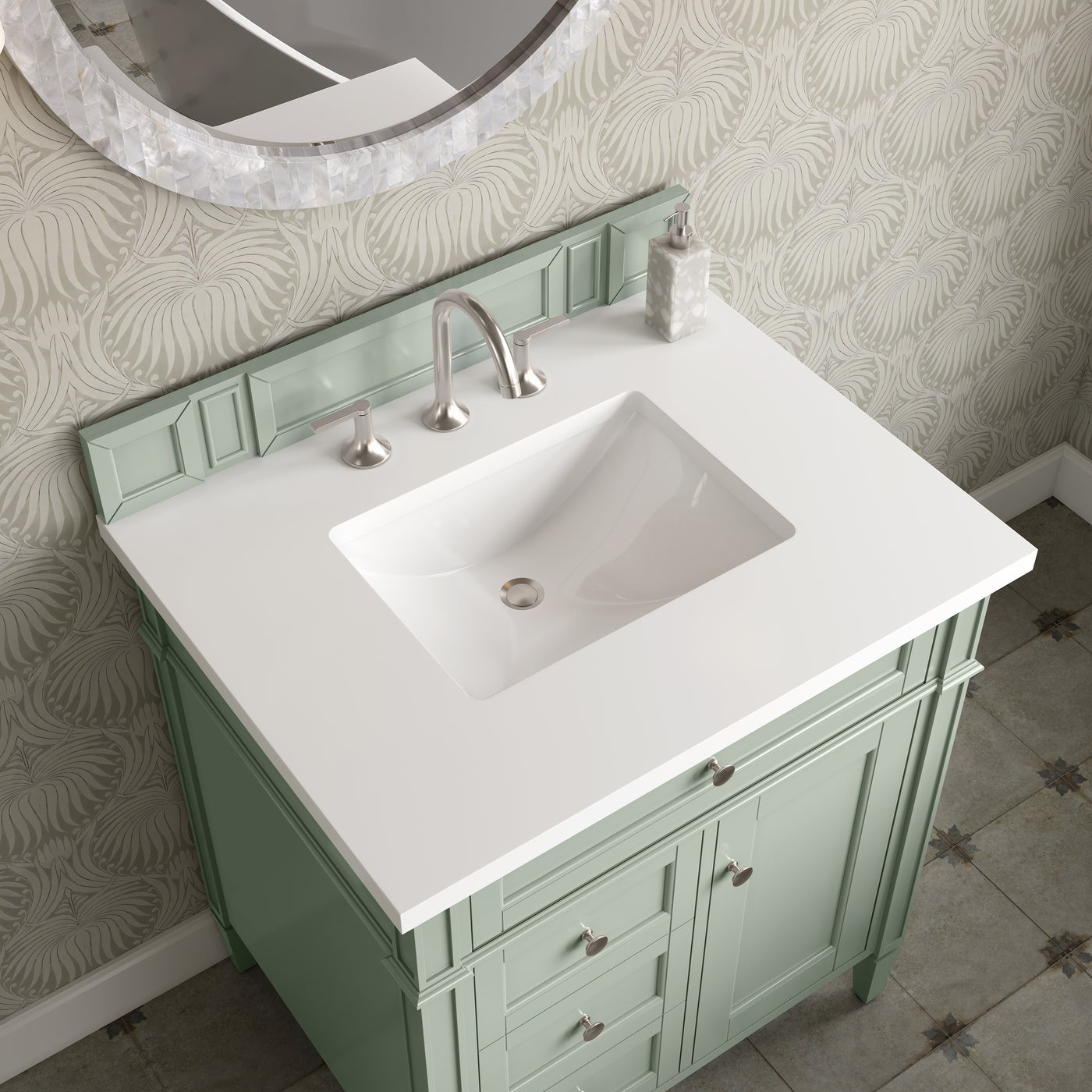 James Martin Brittany 30" Single Bathroom Vanity, Sage Green, view 16