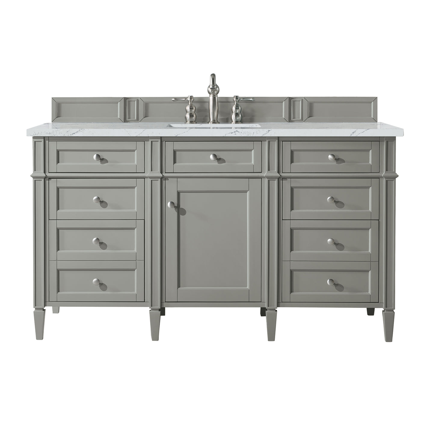 James Martin Brittany 60" Single Bathroom Vanity, Urban Gray with Ethereal Noctis countertop