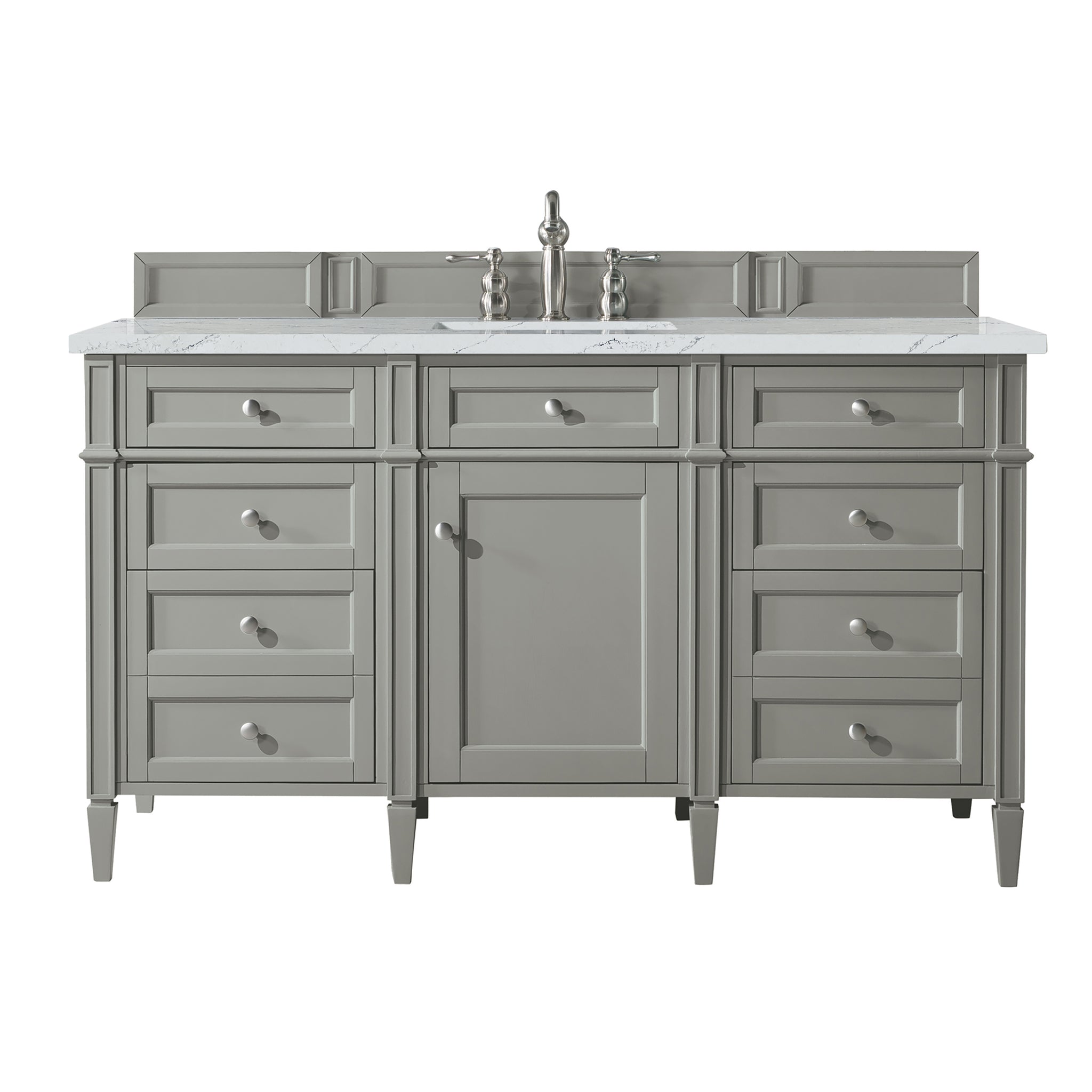 James Martin Brittany 60" Single Bathroom Vanity, Urban Gray with Ethereal Noctis countertop