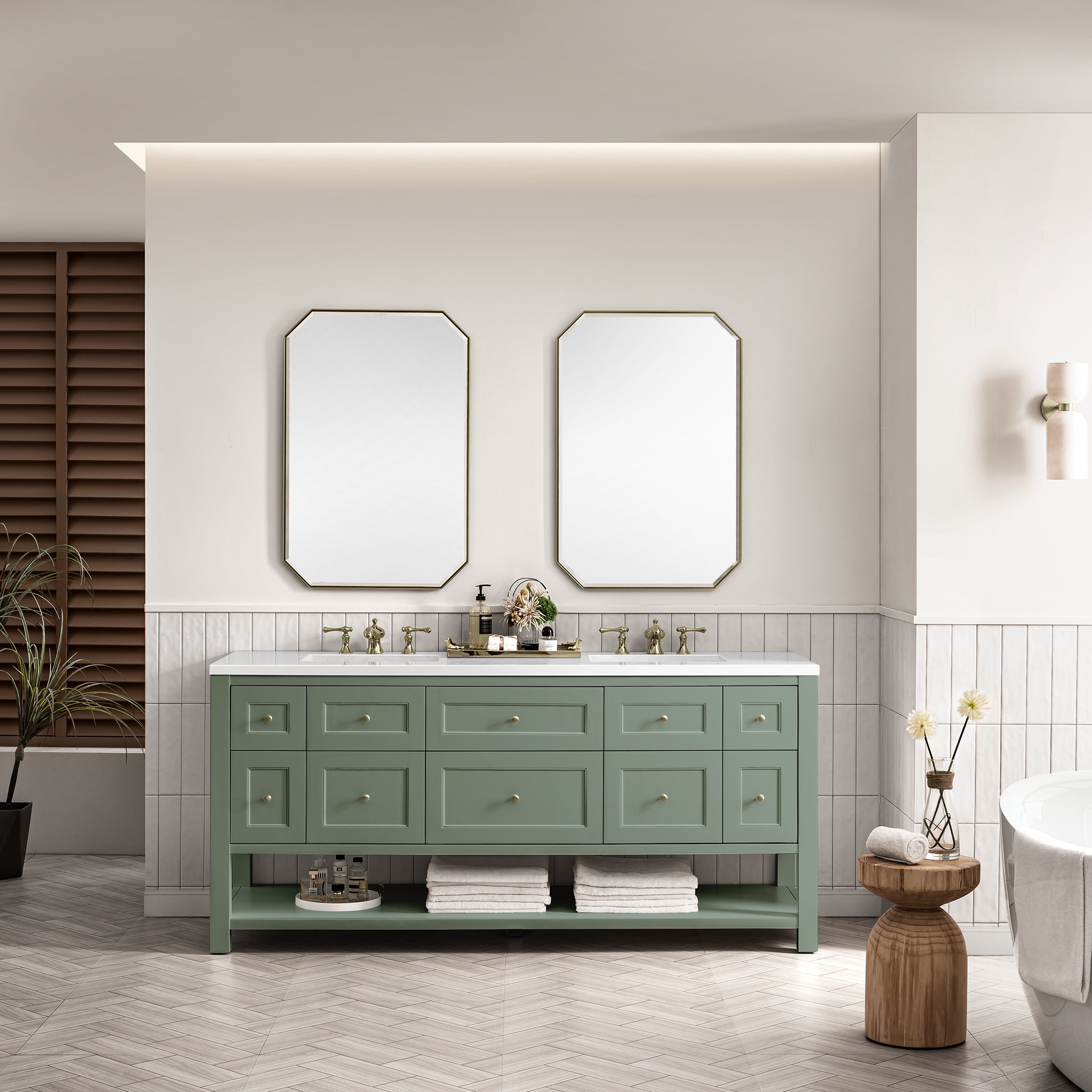 James Martin Breckenridge 72" Double Bathroom Vanity, Smokey Celadon, view 24