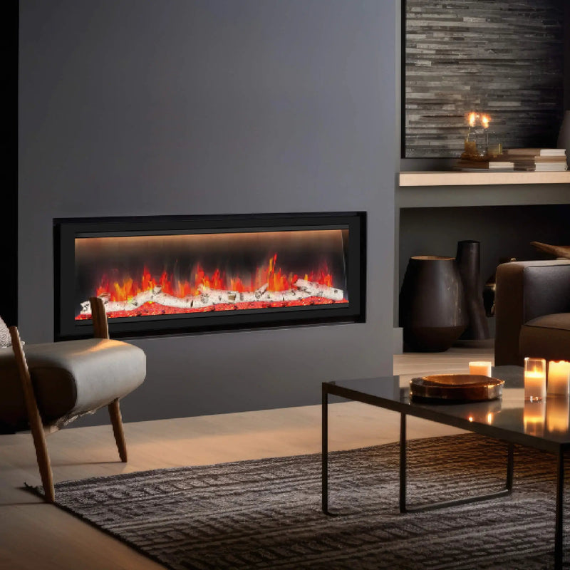 Dynasty Allegro 58-Inch Smart Linear Electric Fireplace With Heater Timer Settings [DY-BFM58] (SAK23948) by SAKSBY WHOLESALE