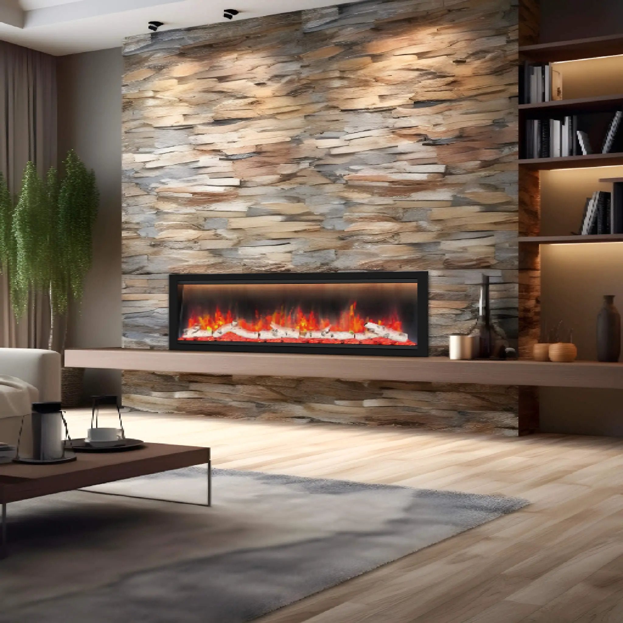 Dynasty Allegro 68-Inch Smart Linear Electric Fireplace With Remote Control [DY-BFM68] (SAK87415) by SAKSBY WHOLESALE