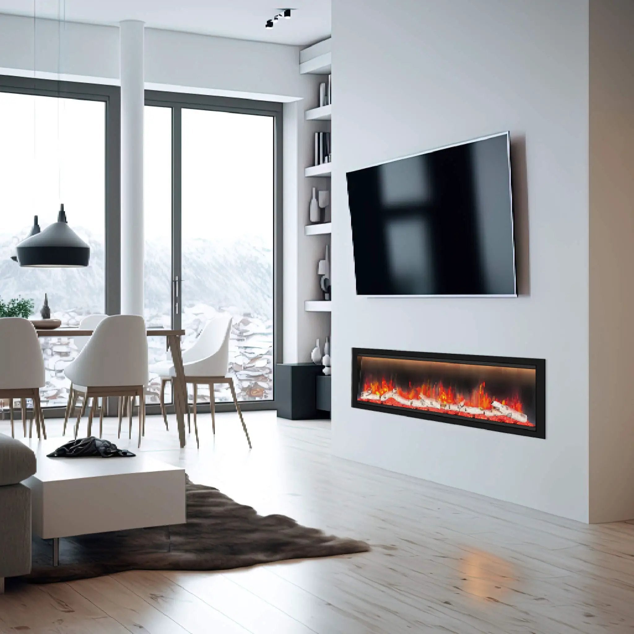Dynasty Allegro 68-Inch Smart Linear Electric Fireplace With Remote Control [DY-BFM68] (SAK87415) by SAKSBY WHOLESALE