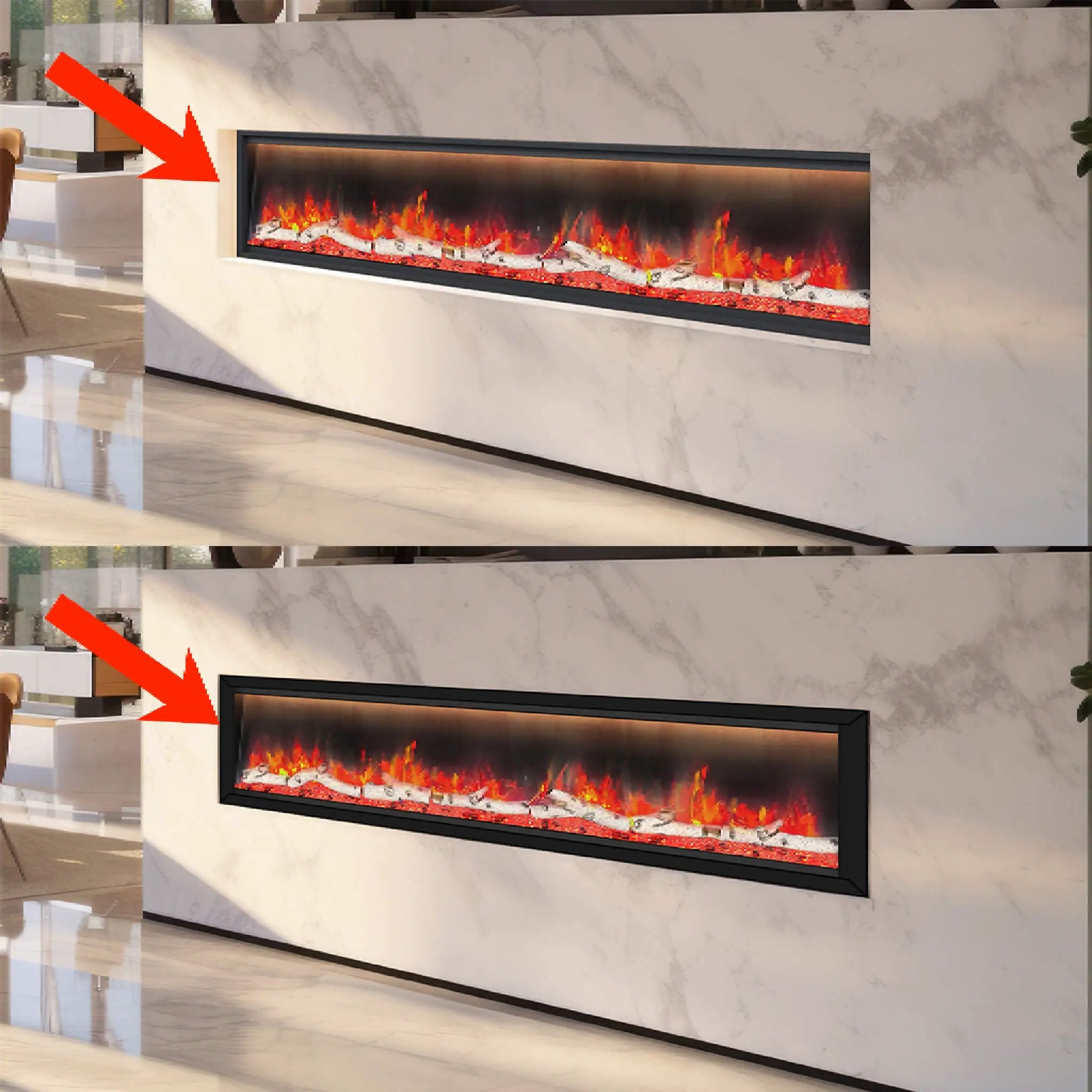 Dynasty Allegro 68-Inch Smart Linear Electric Fireplace With Remote Control [DY-BFM68] (SAK87415) by SAKSBY WHOLESALE