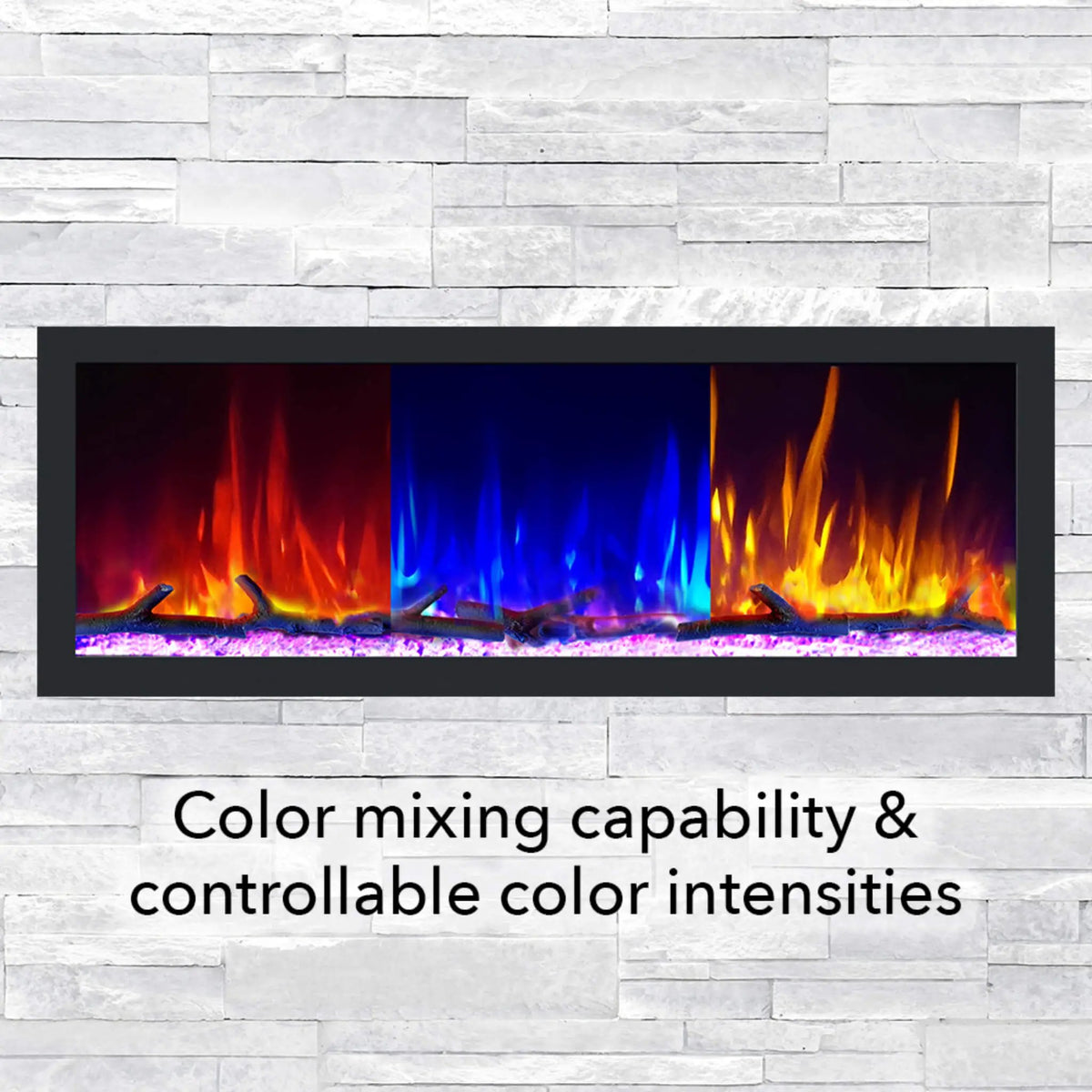Dynasty Cascade 82-Inch Recessed Linear Electric Fireplace [DY-BTX82] (SAK30567) by SAKSBY WHOLESALE
