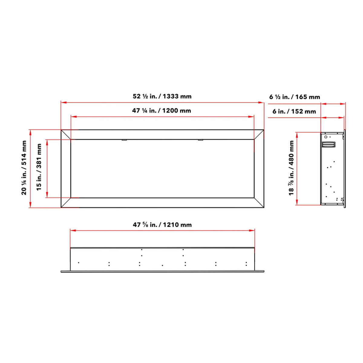 Dynasty Cascade 52-Inch Recessed Smart Linear Electric Fireplace With Dynasty App [DY-BTX52] (SAK73485) by SAKSBY WHOLESALE