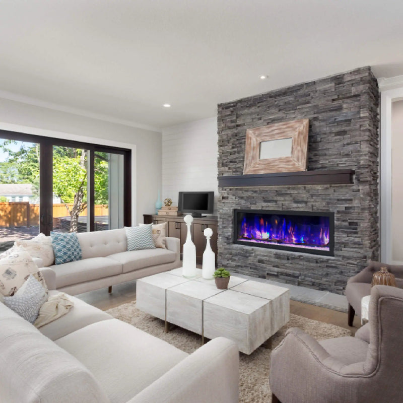 Dynasty Cascade 52-Inch Recessed Smart Linear Electric Fireplace With Dynasty App [DY-BTX52] (SAK73485) by SAKSBY WHOLESALE