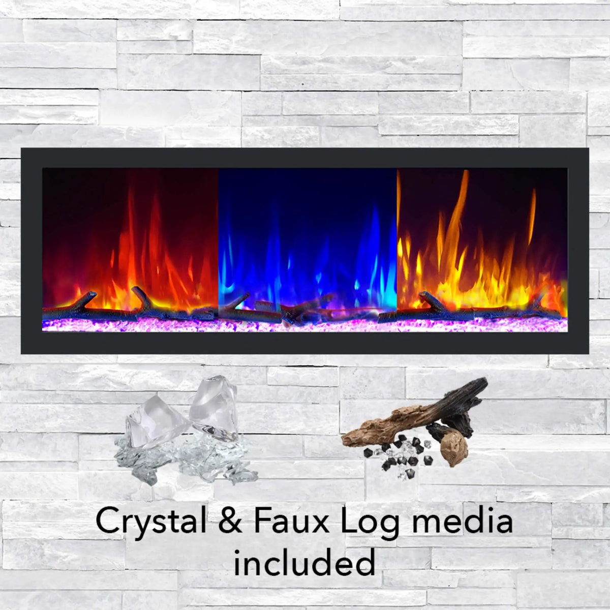Dynasty Cascade 82-Inch Recessed Linear Electric Fireplace [DY-BTX82] (SAK30567) by SAKSBY WHOLESALE
