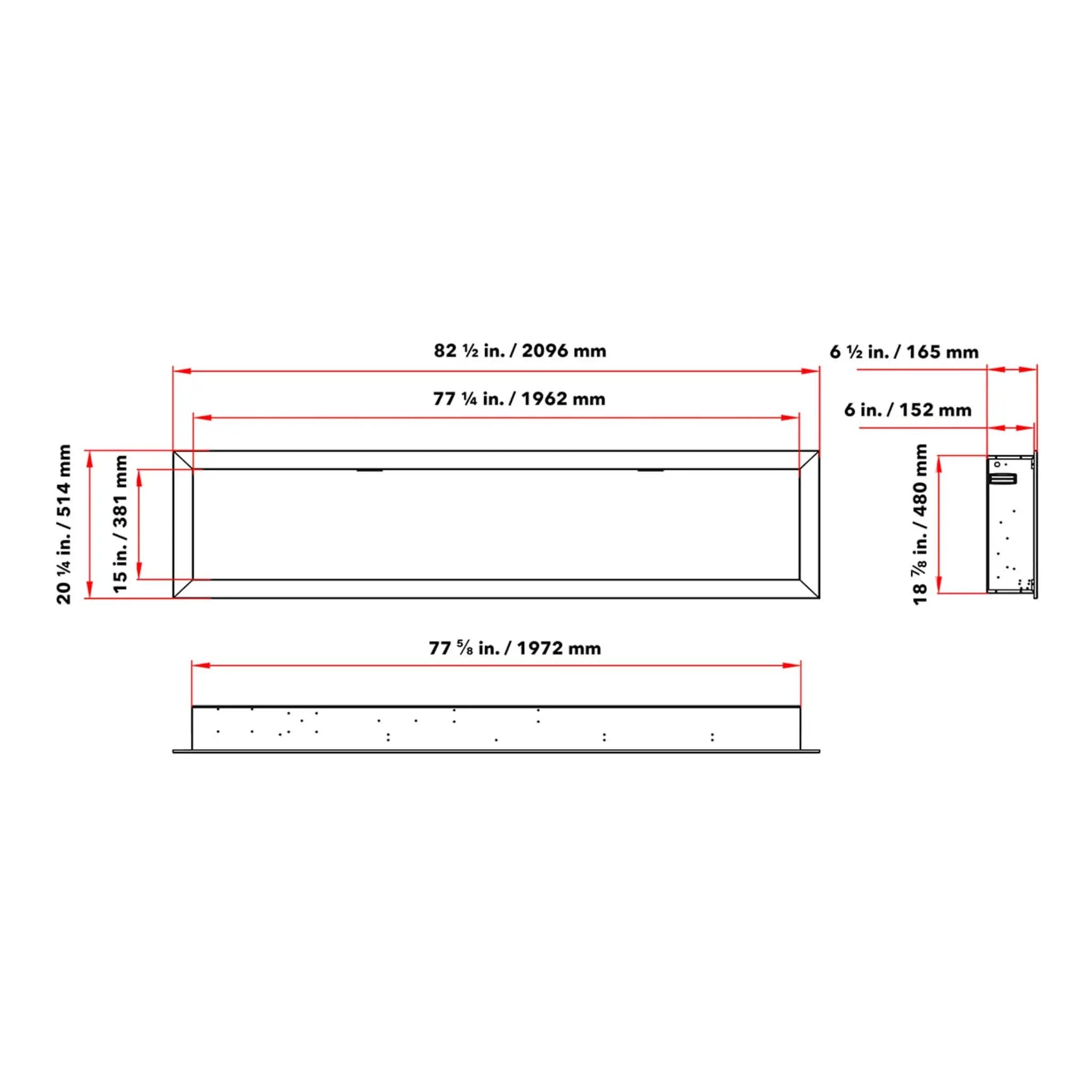 Dynasty Cascade 82-Inch Recessed Linear Electric Fireplace [DY-BTX82] (SAK30567) by SAKSBY WHOLESALE