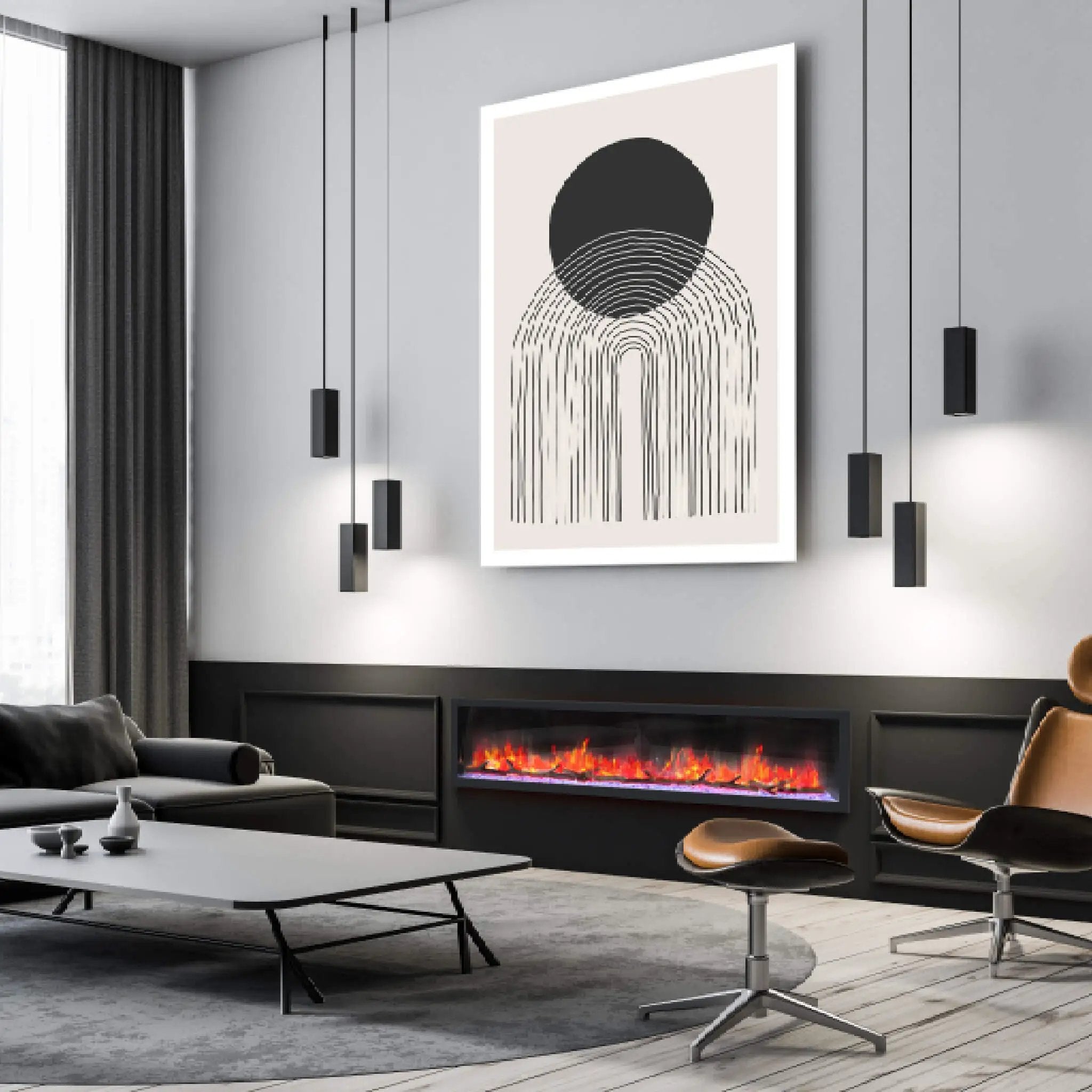 Dynasty Cascade 82-Inch Recessed Linear Electric Fireplace [DY-BTX82] (SAK30567) by SAKSBY WHOLESALE