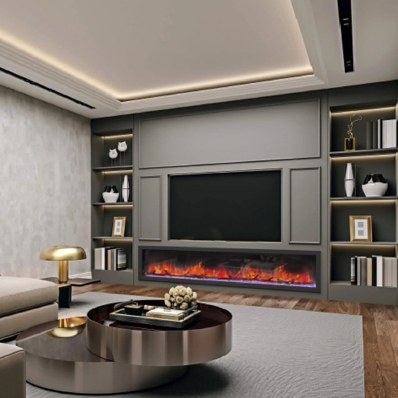 Dynasty Cascade 82-Inch Recessed Linear Electric Fireplace [DY-BTX82] (SAK30567) by SAKSBY WHOLESALE