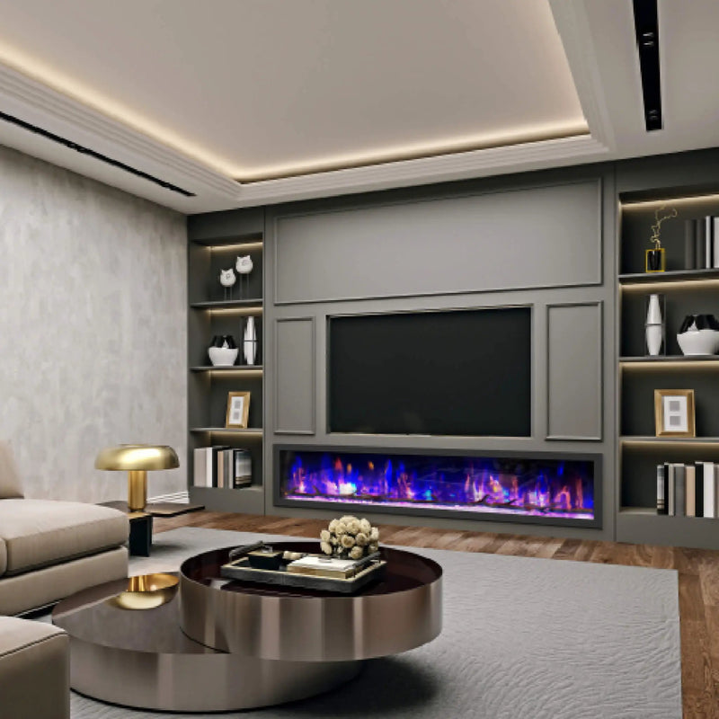 Dynasty Cascade 82-Inch Recessed Linear Electric Fireplace [DY-BTX82] (SAK30567) by SAKSBY WHOLESALE