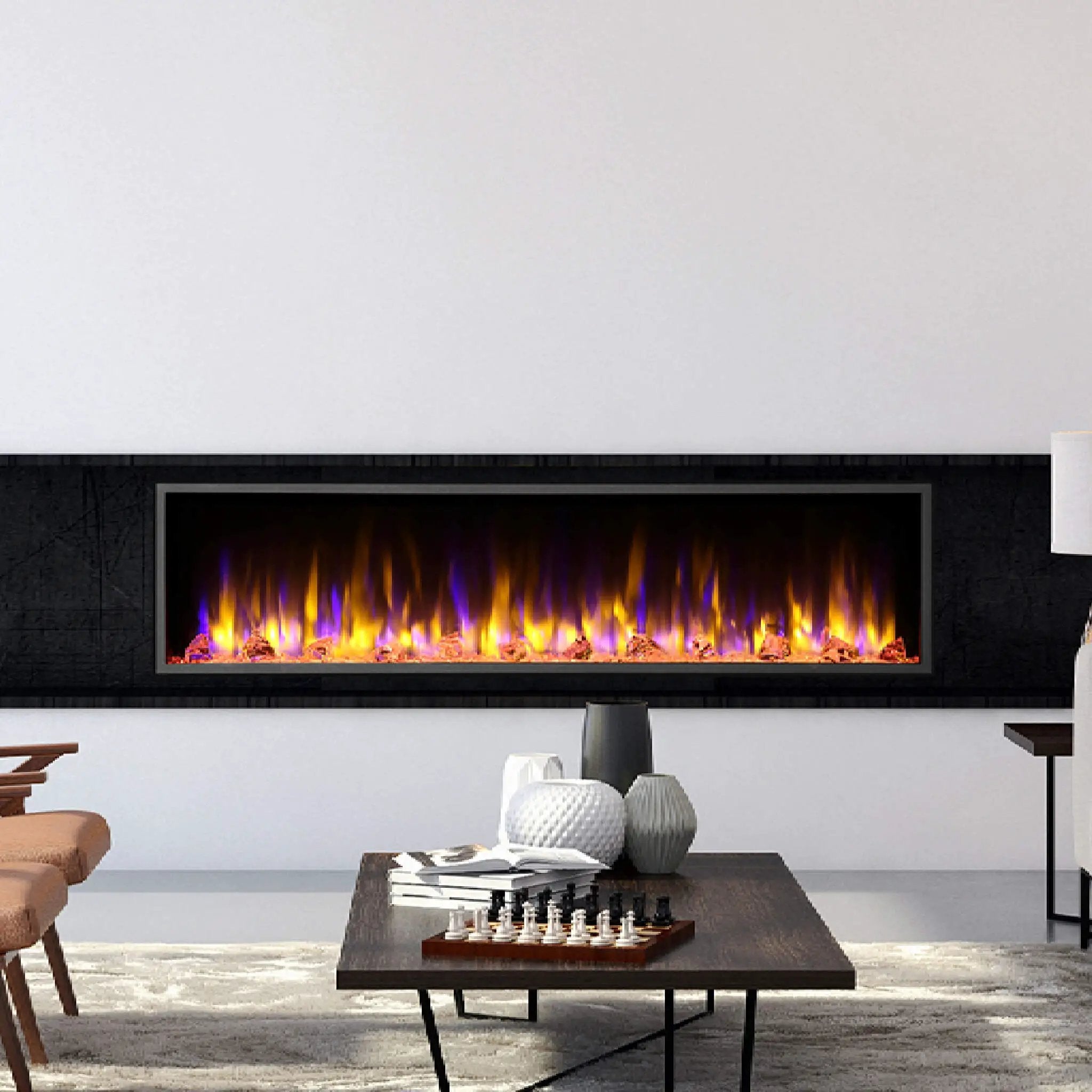 Dynasty Harmony 64-Inch Recessed Smart Linear Electric Fireplace [DY-BEF64] (SAK25894) by SAKSBY WHOLESALE