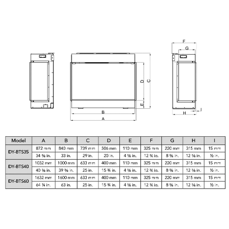Dynasty Melody 40-Inch Multi-Sided Smart Electric Fireplace With Remote Control [DY-BTS40] (SAK48210) by SAKSBY WHOLESALE