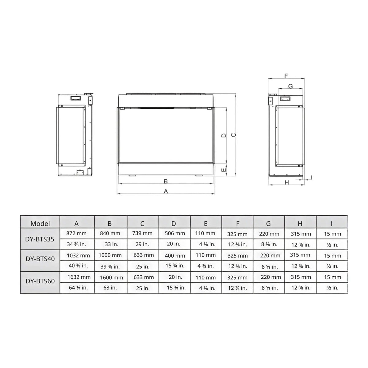 Dynasty Melody 40-Inch Multi-Sided Smart Electric Fireplace With Remote Control [DY-BTS40] (SAK48210) by SAKSBY WHOLESALE