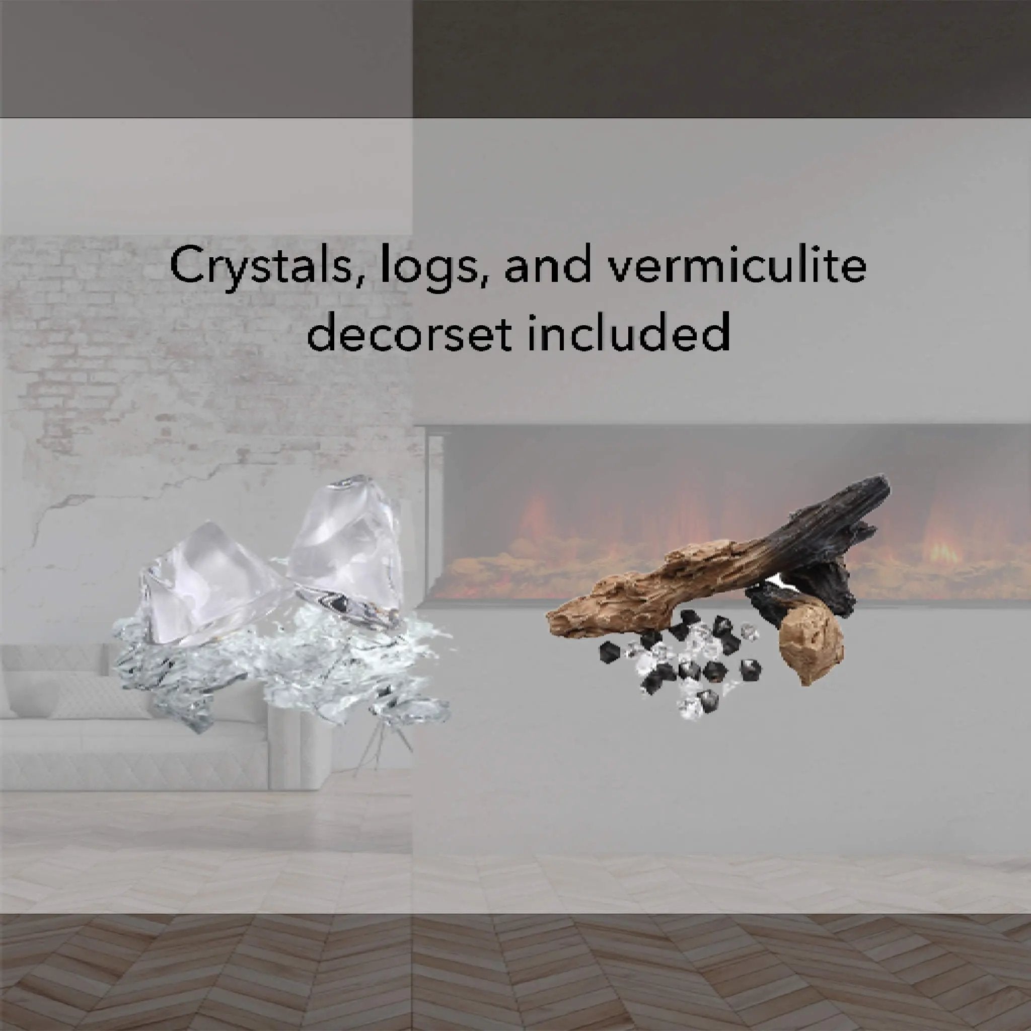 Dynasty Melody 64-Inch Built-In 3 Sided Smart Electric Fireplace [DY-BTS60] (SAK79345) by SAKSBY WHOLESALE