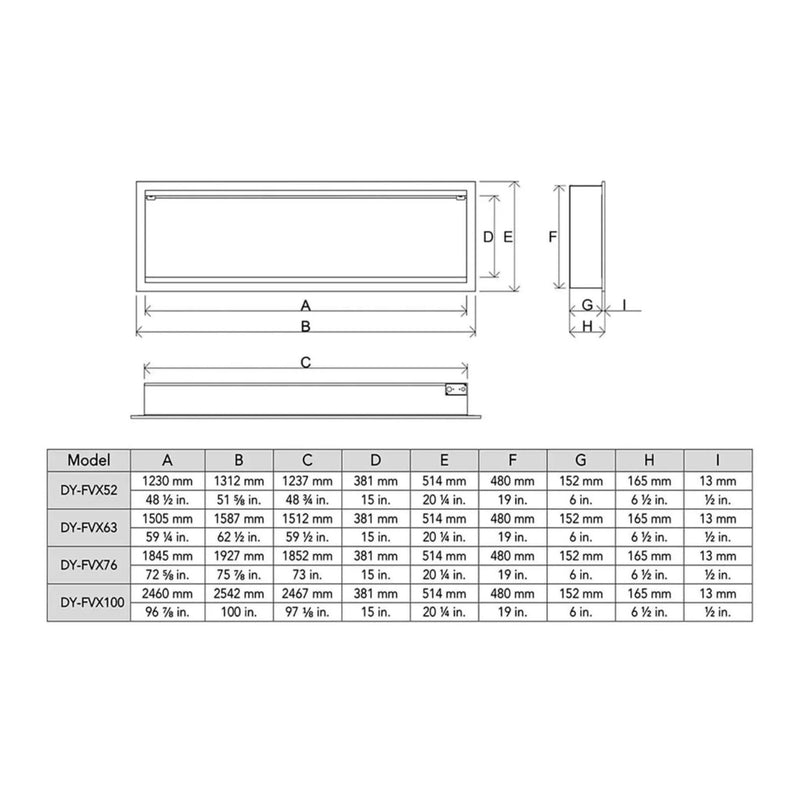 Dynasty Tempo 76-Inch Virtual Linear Electric Fireplace [DY-FVX76] (SAK84710) by SAKSBY WHOLESALE