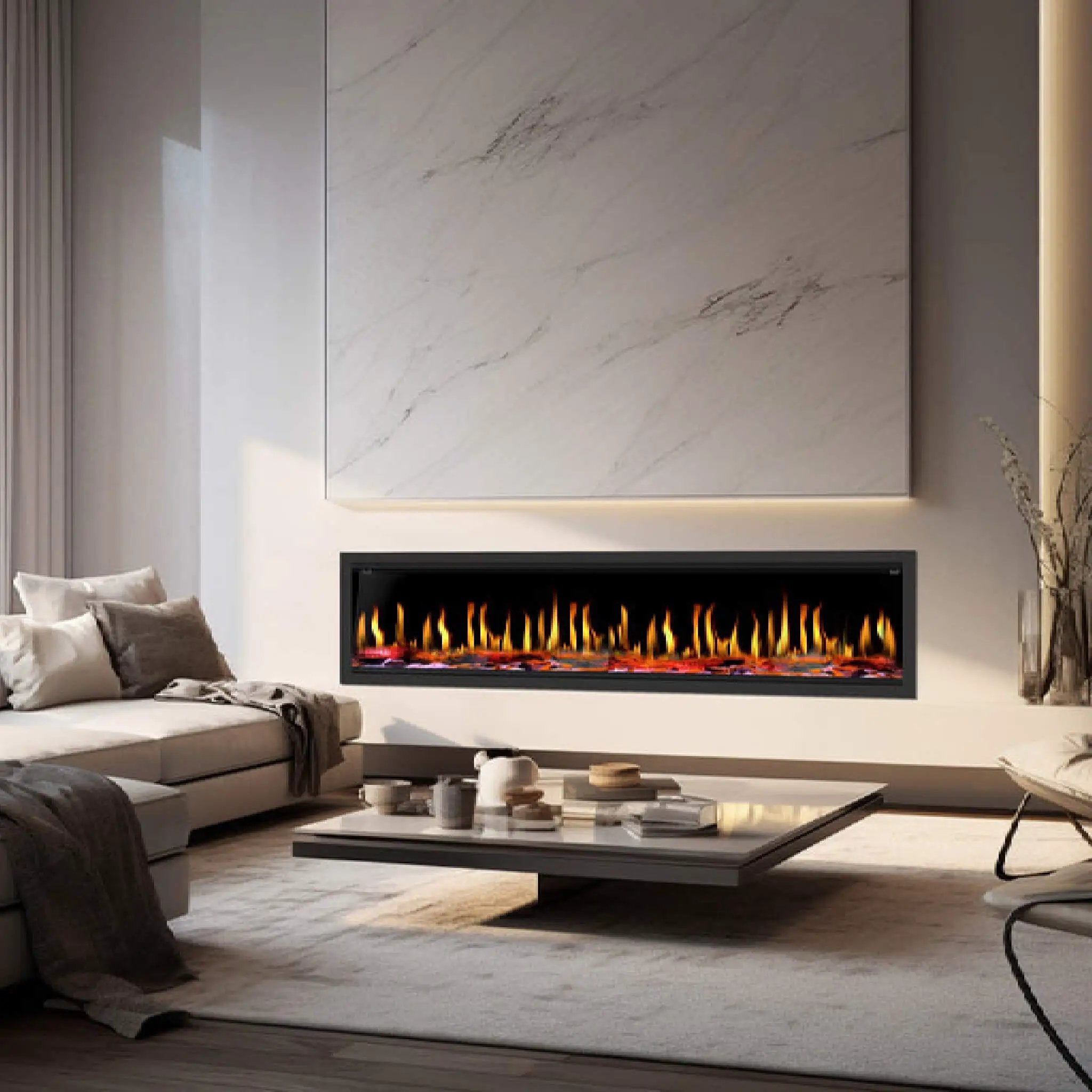 Dynasty Tempo 76-Inch Virtual Linear Electric Fireplace [DY-FVX76] (SAK84710) by SAKSBY WHOLESALE