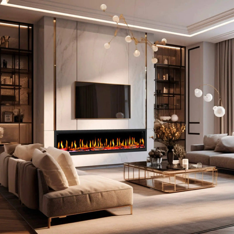 Dynasty Tempo 100-Inch Virtual Linear Electric Fireplace [DY-FVX100] (SAK59234) by SAKSBY WHOLESALE