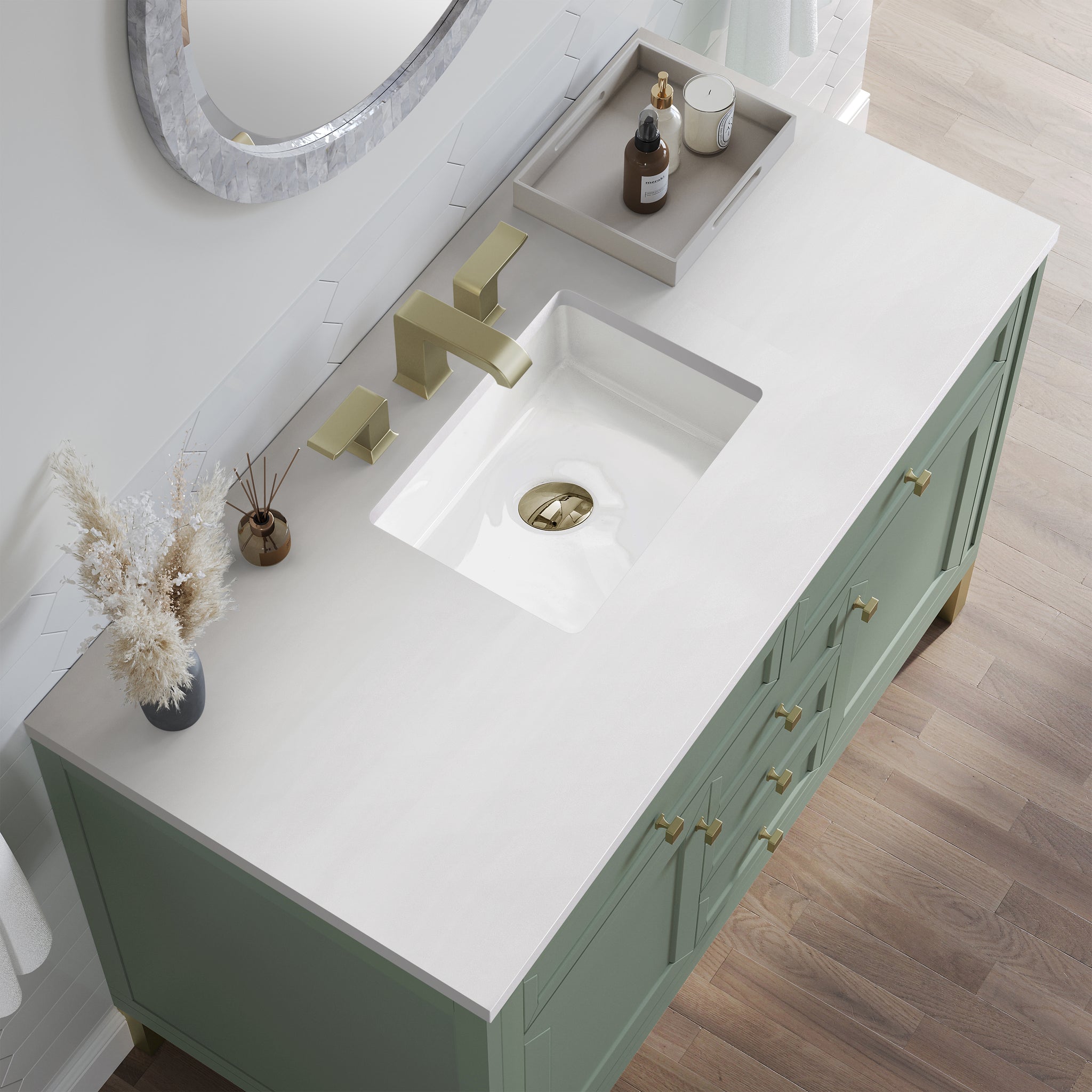 James Martin Chicago 48" Single Bathroom Vanity, Smokey Celadon, view 31