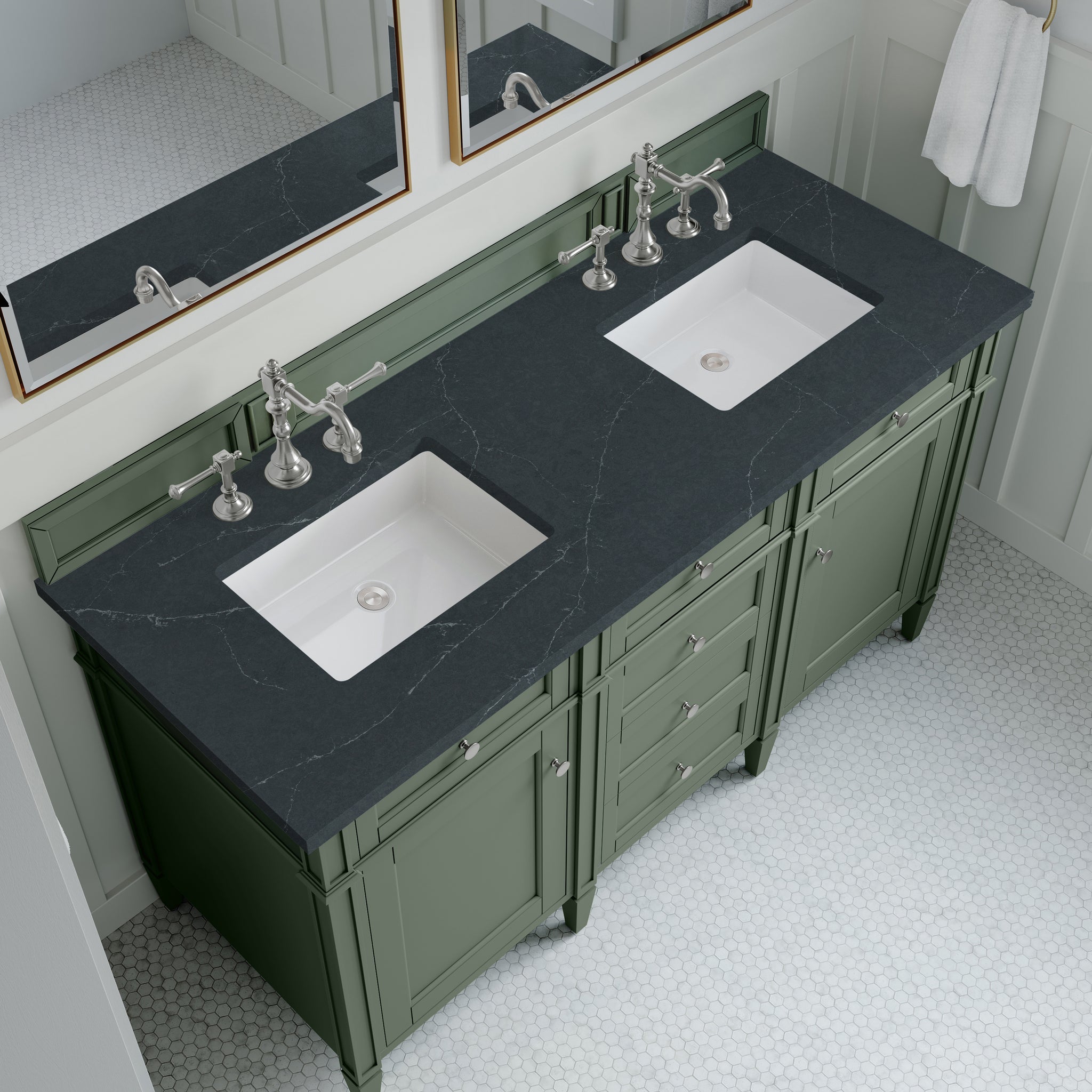 James Martin Brittany 60" Double Bathroom Vanity, Smokey Celadon, view 38