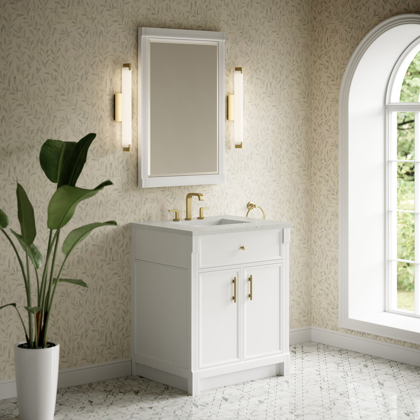 James Martin Bellshire 30" Single Bathroom Vanity, Bright White, view 24