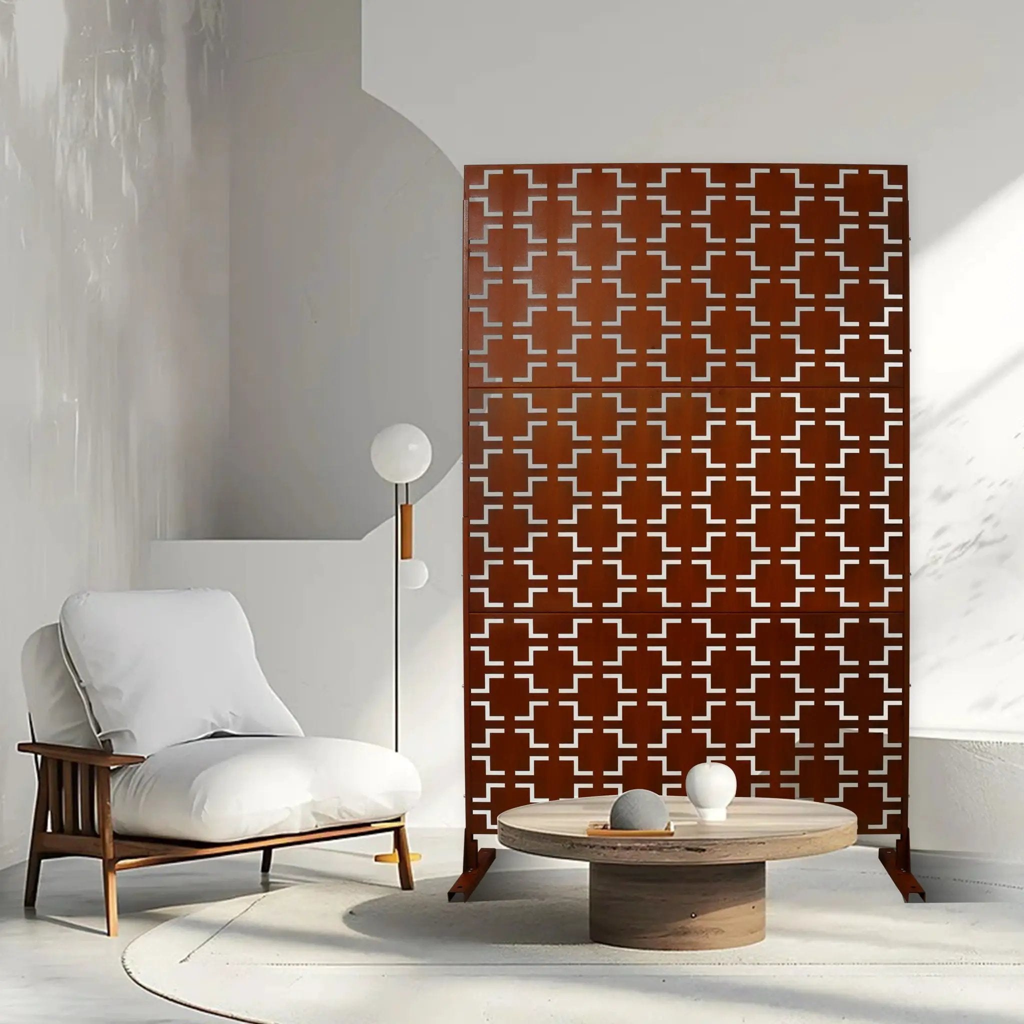 Outdoor & Indoor Metal Privacy Freestanding Decorative Screen by HouseOfZazla