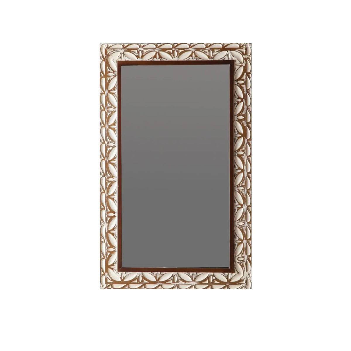 29.13"×47.24" Rectangular Carved Leaf Wall Mirror by HouseOfZazla