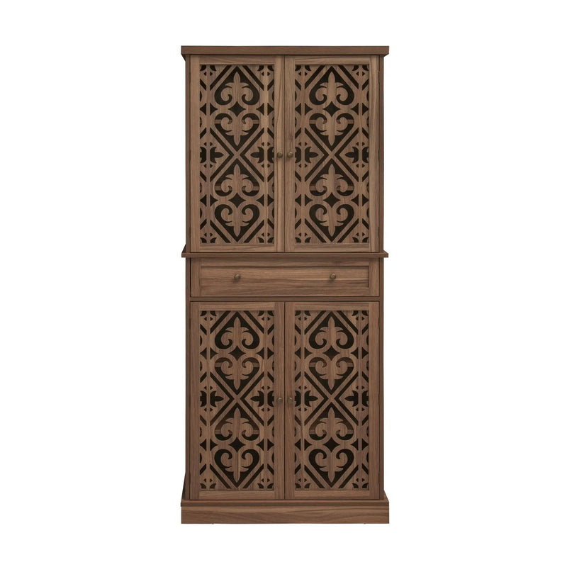 4 Door Cabinet With 1 Drawer, With 4 Adjustable Inner Shelves, Storage Cabinet by Unique Piece Furniture