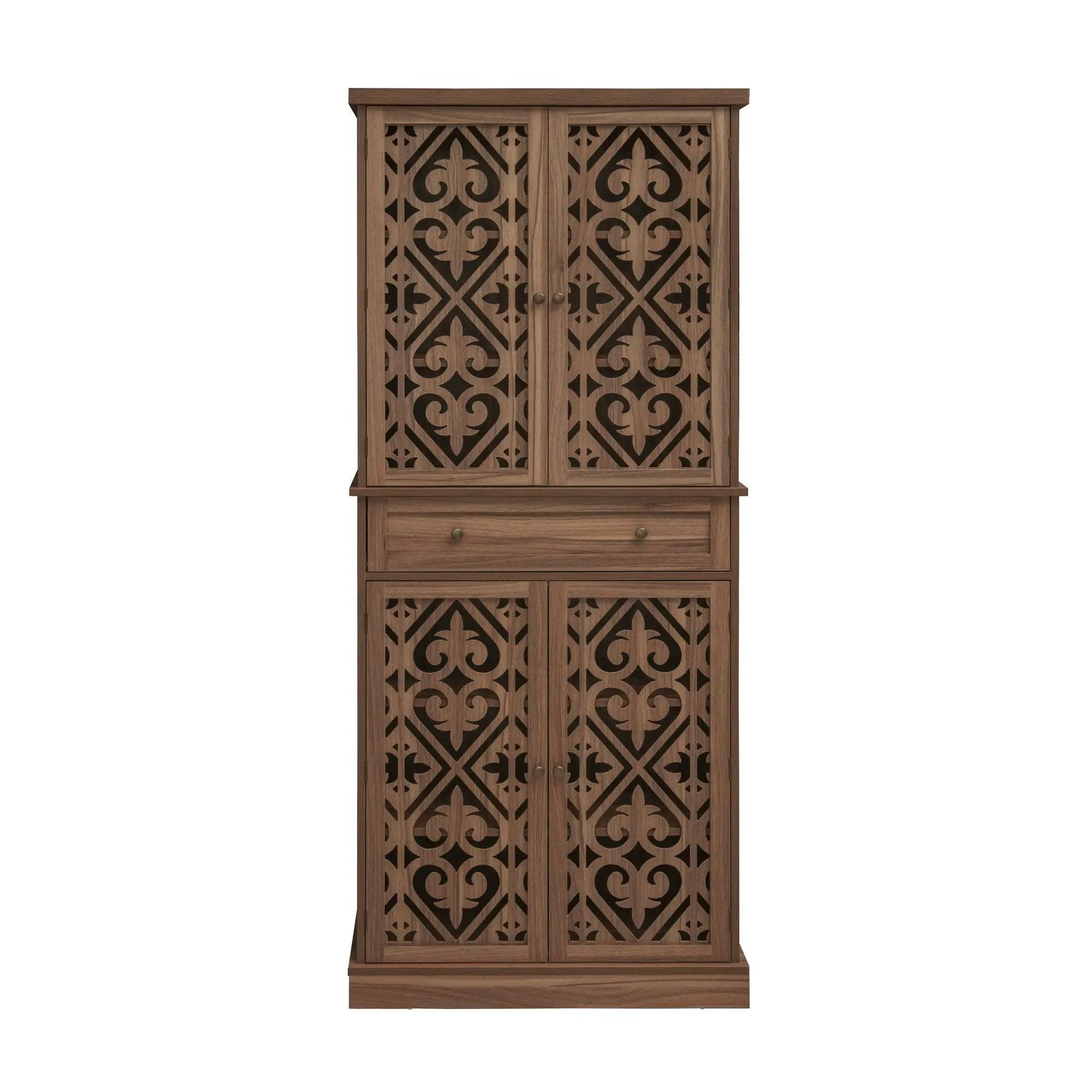 4 Door Cabinet With 1 Drawer, With 4 Adjustable Inner Shelves, Storage Cabinet by HouseOfZazla