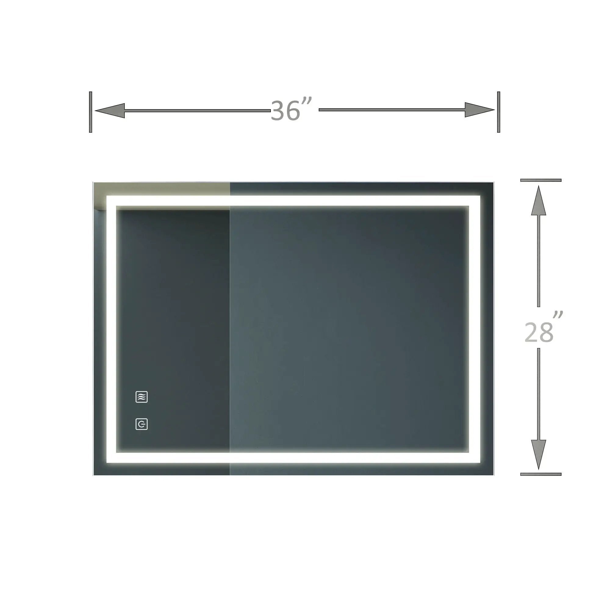Bathroom Vanity Rectangle Mirror With Front Lighting, Anti Fog, Dimmable, Smart Memory Function by Unique Piece Furniture